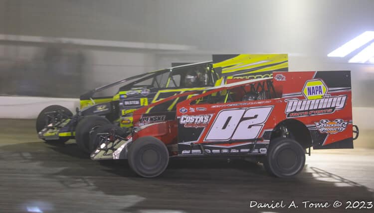 Outlaw Speedway - Alex Payne in the #70 and Cory Costa in...
