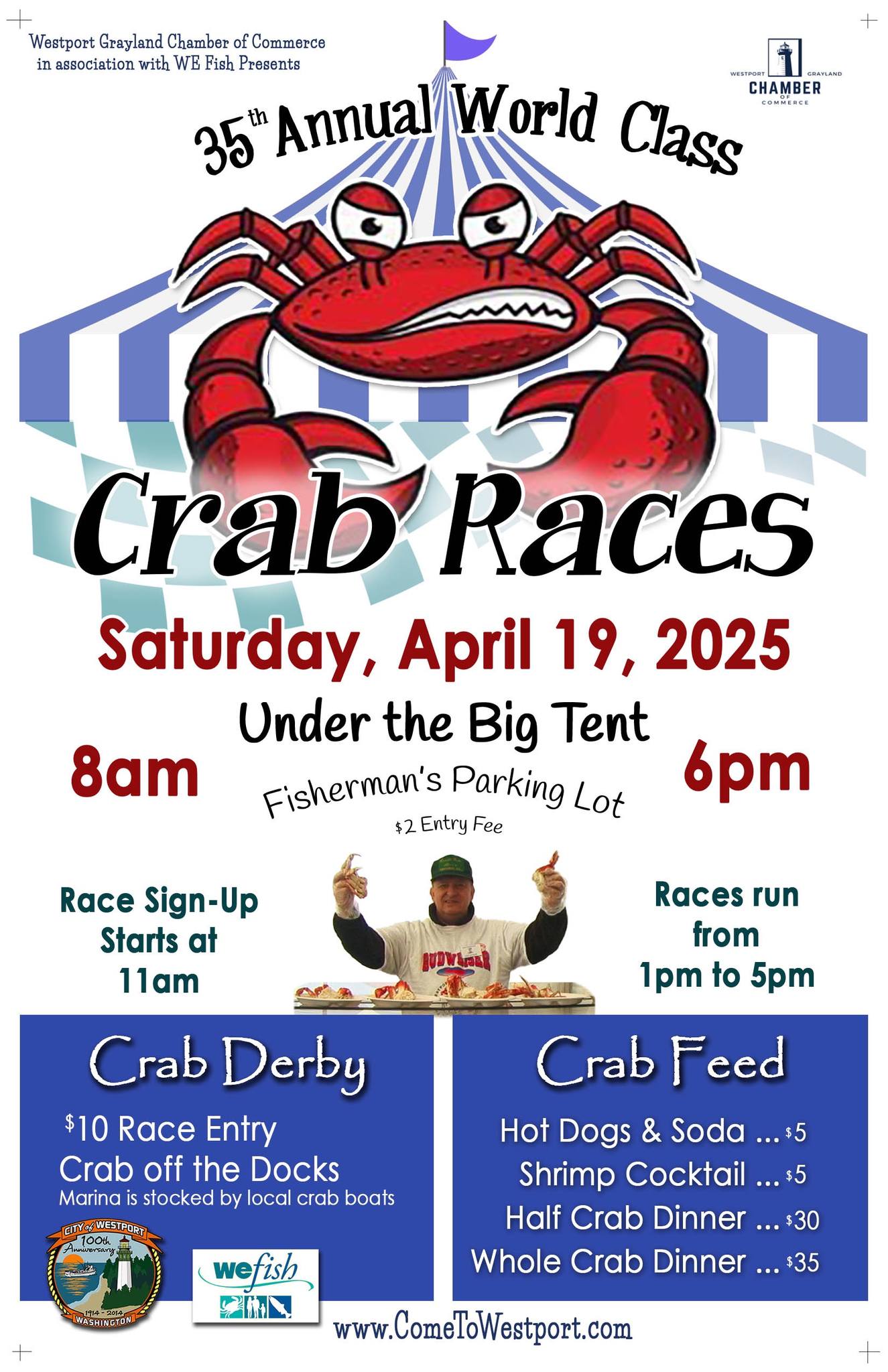 35th Annual Crab Races, Crab Feed, & Crab Derby