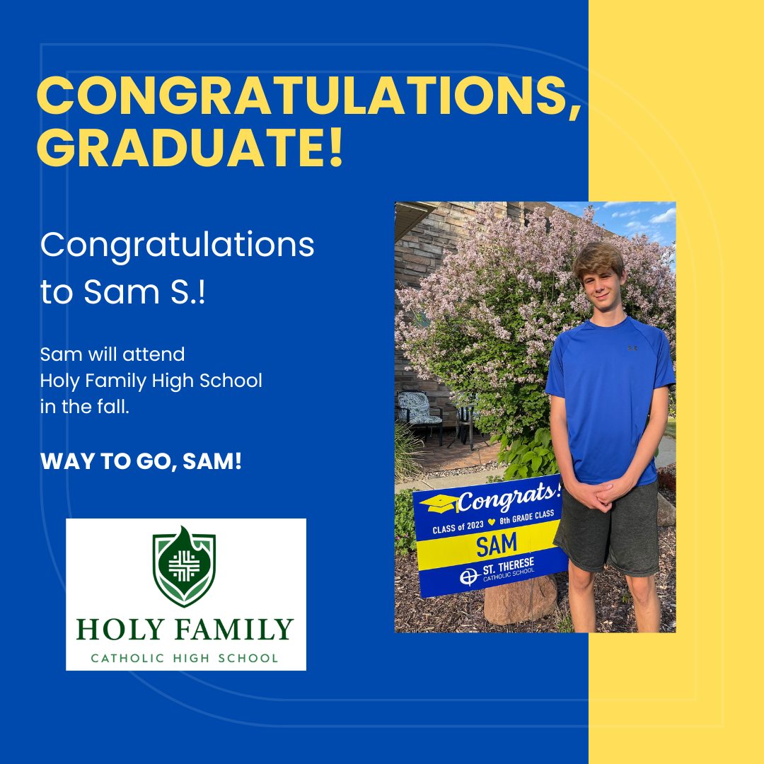 St. - Congratulations, graduate! 🎉 We are so proud of Sam S., and his ...