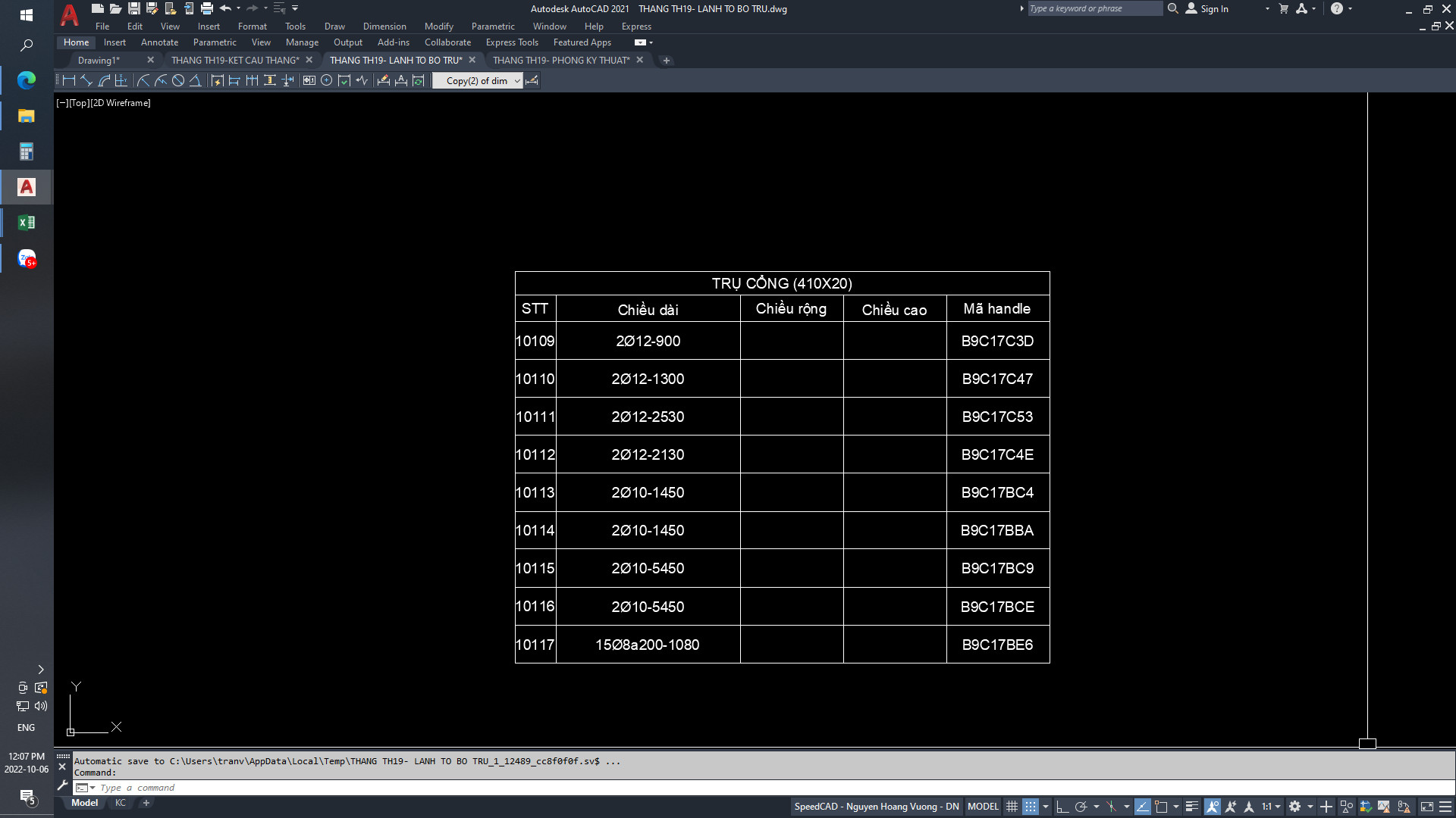 Trại AutoCAD | E chào mọi người ạ, em có bảng thống kê ở dạng Table ...