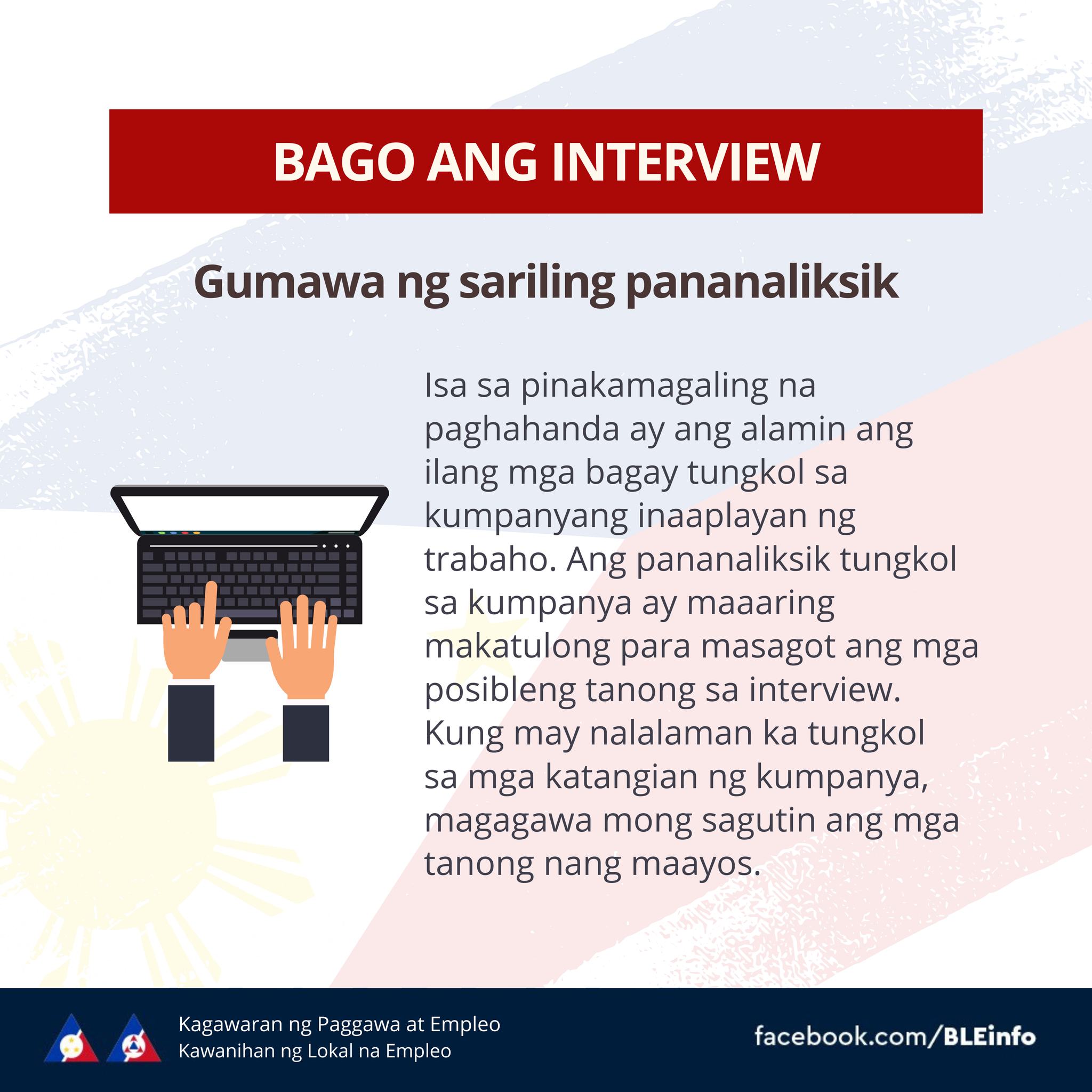 TESDA - MGA KA-TESDA, INTERVIEW MO NA BA? Narito ang ilan...