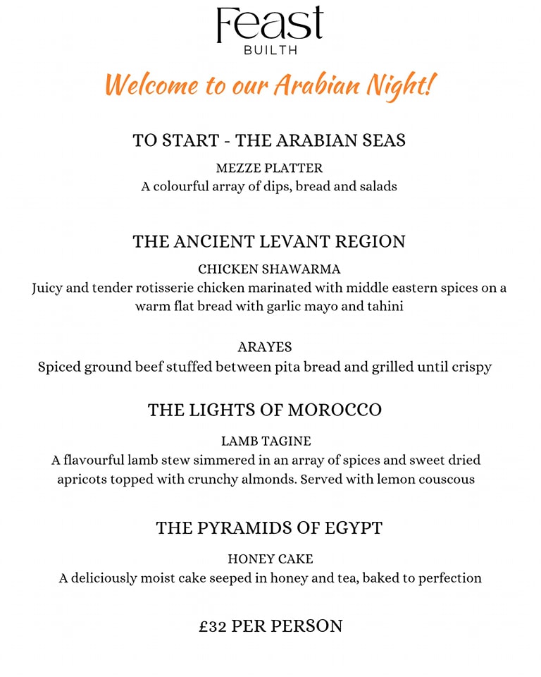 Feast - ️ Here's our menu for Arabian Night! Have you booked your seat ...
