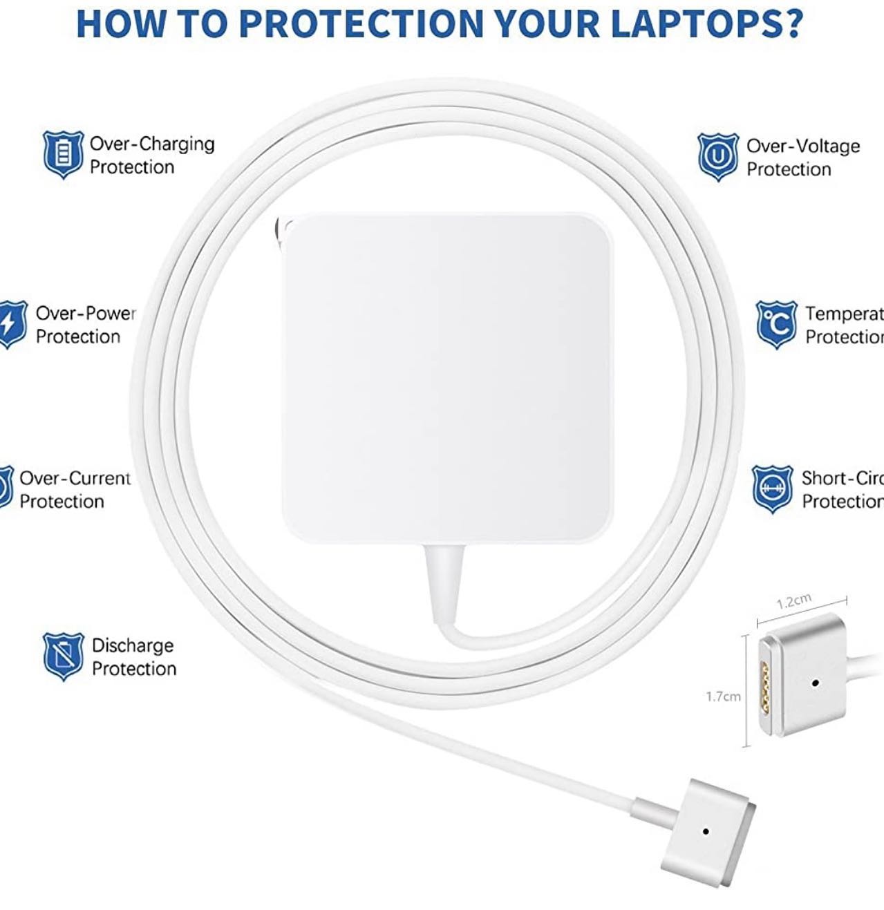 Cargador Compatible MacBook Pro 45W/60W T-Tip - Para MacBook Air 11" Y 13" Modelos 2012 A 2018