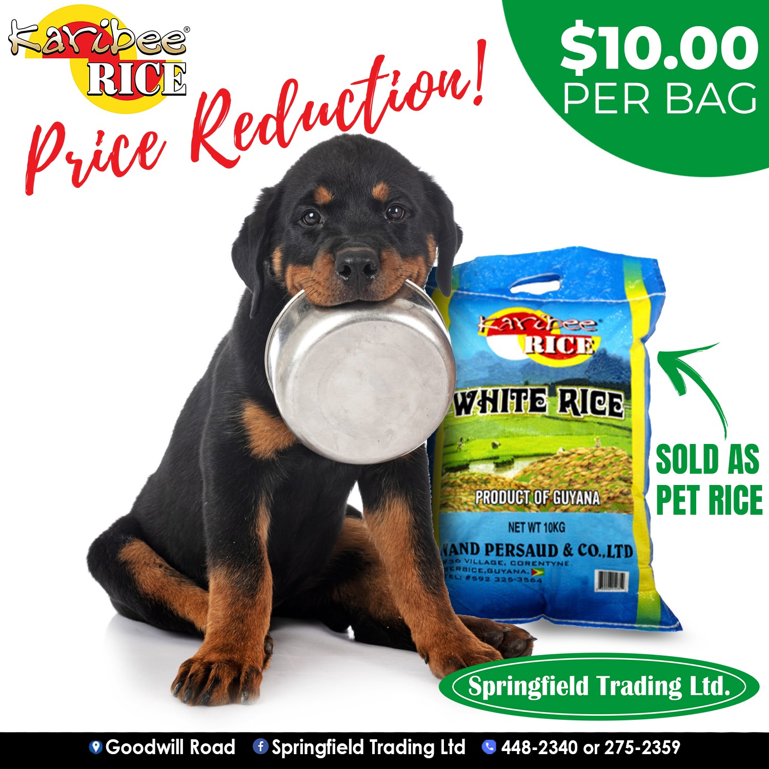 Karibee White Rice sold as pet... - Springfield Trading Ltd | Facebook