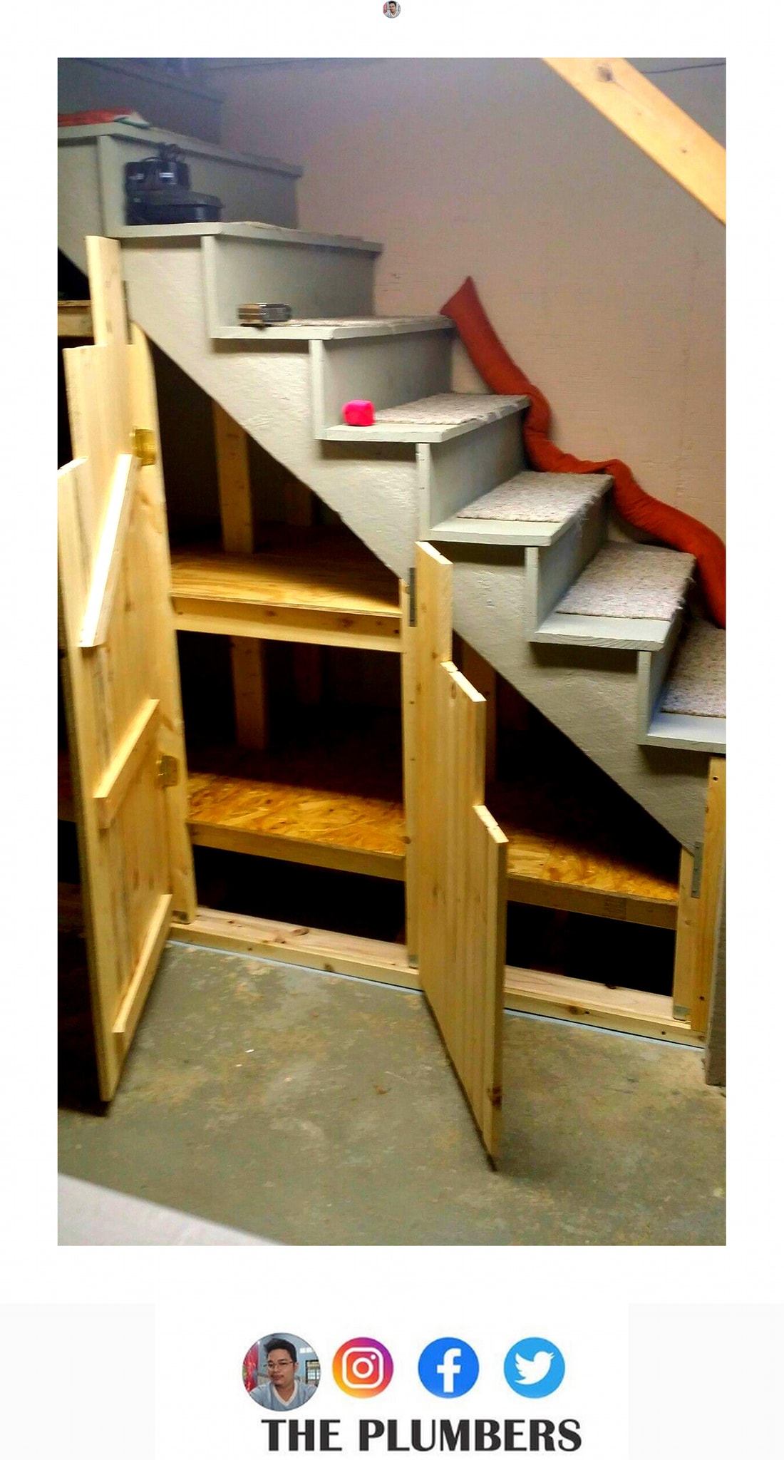 Build - 🪚 Smart Storage Idea – Under Stairs Cabinet Design 🏡 This image ...