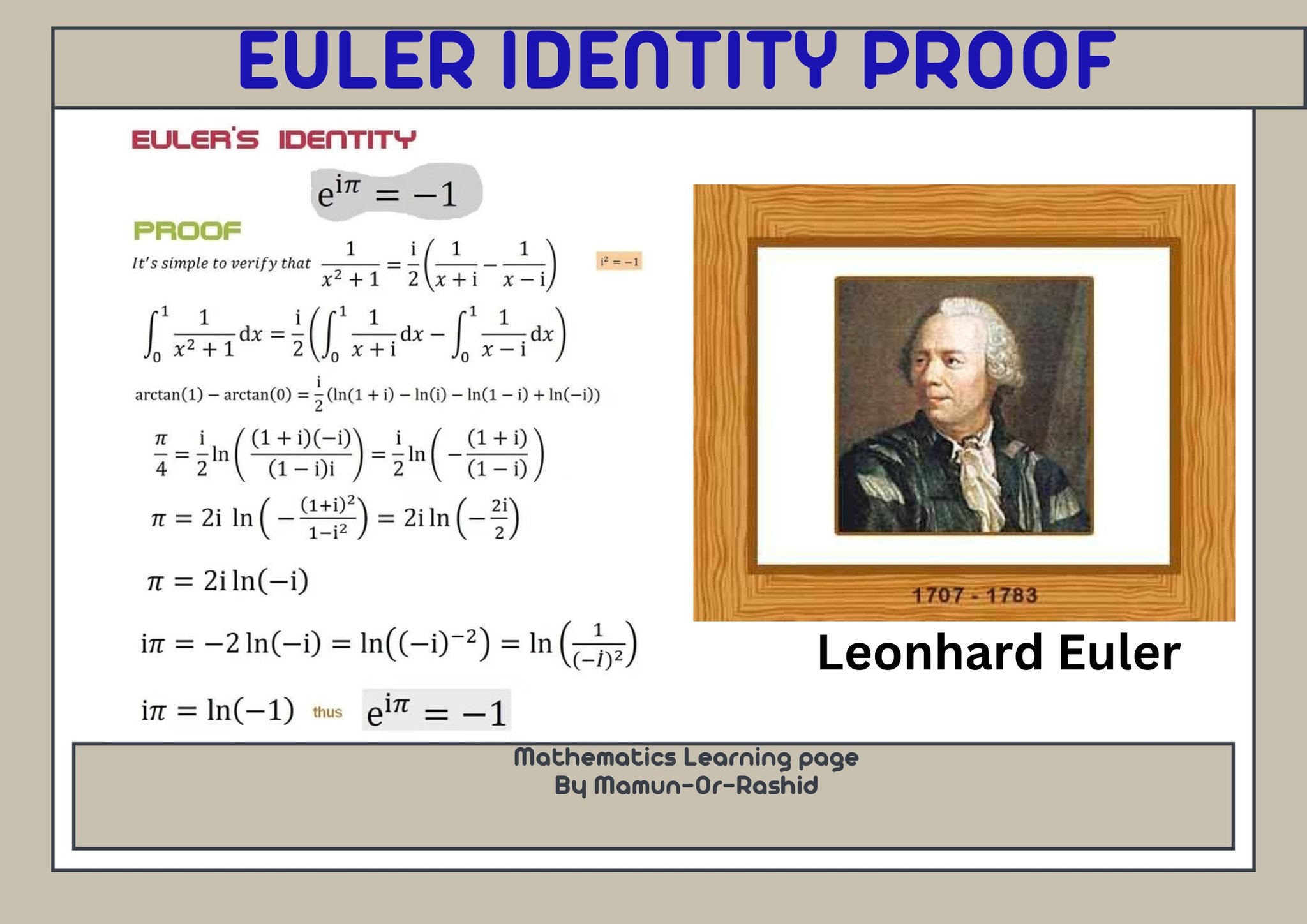 Mathematics - Euler Identity proof 🥰 ️🌹 #fblifestyle | Facebook