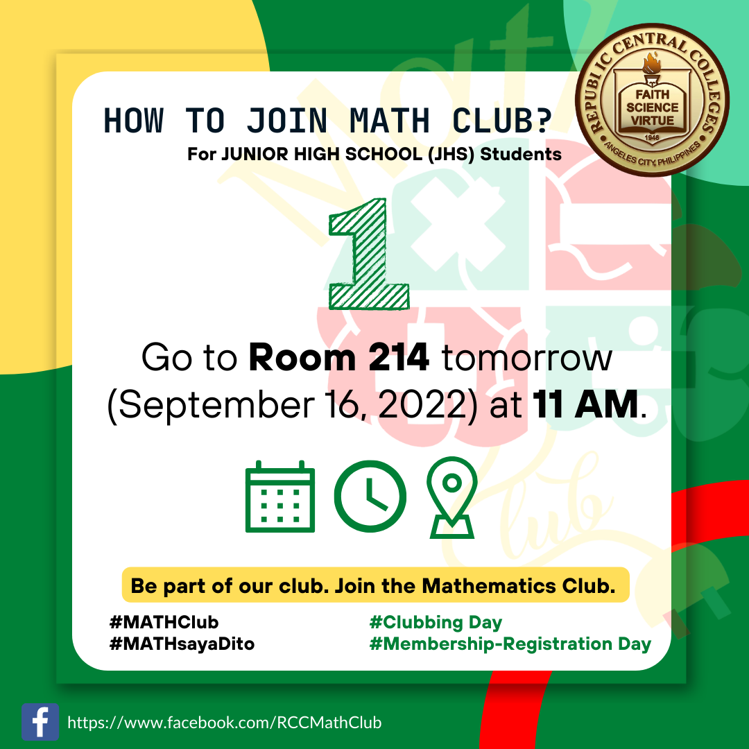 RCC - Math Club - 1, 2, 3, Let's GO! Forda ready na ba...