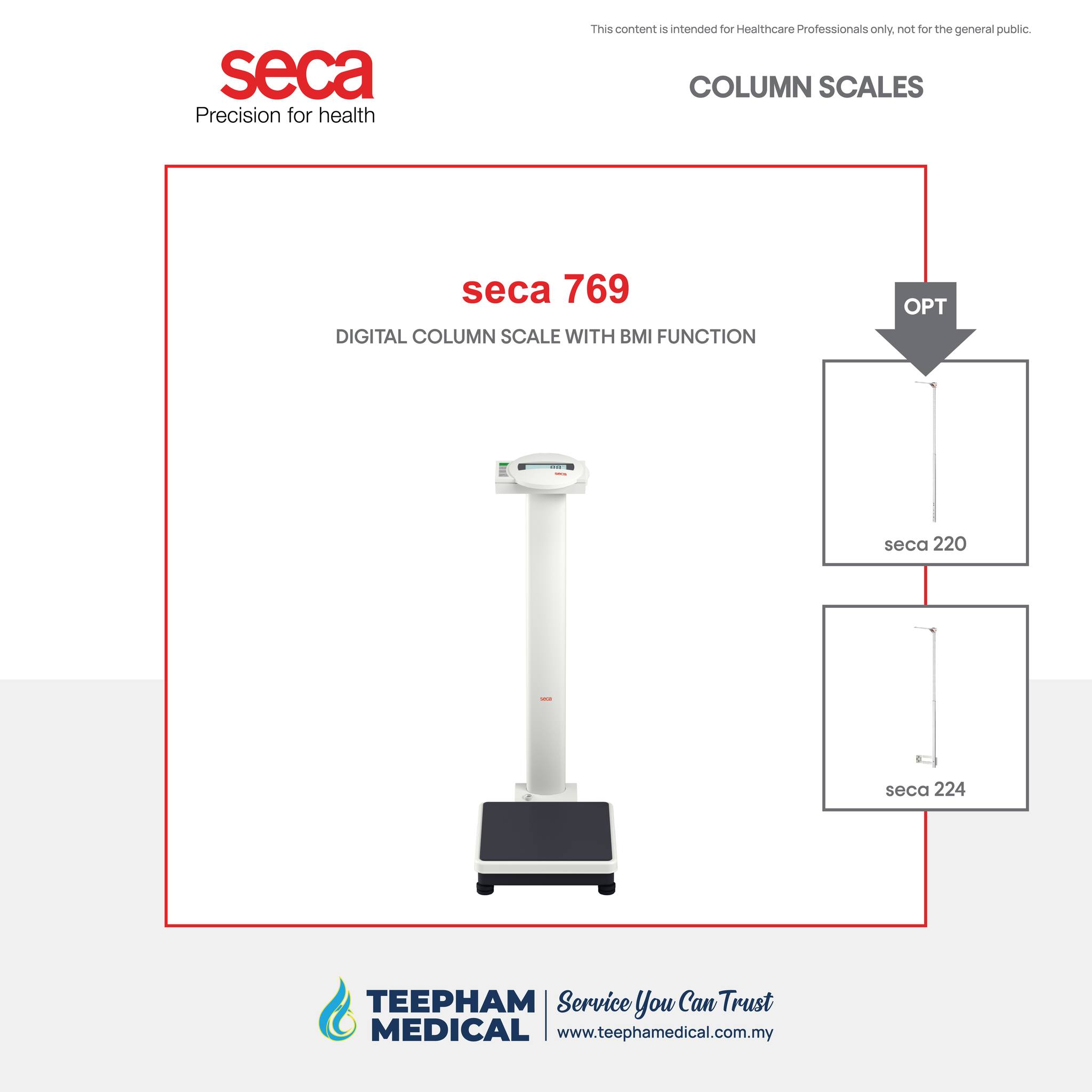 SECA 769 – DIGITAL COLUMN SCALE... - Teepham Medical Sdn Bhd | Facebook