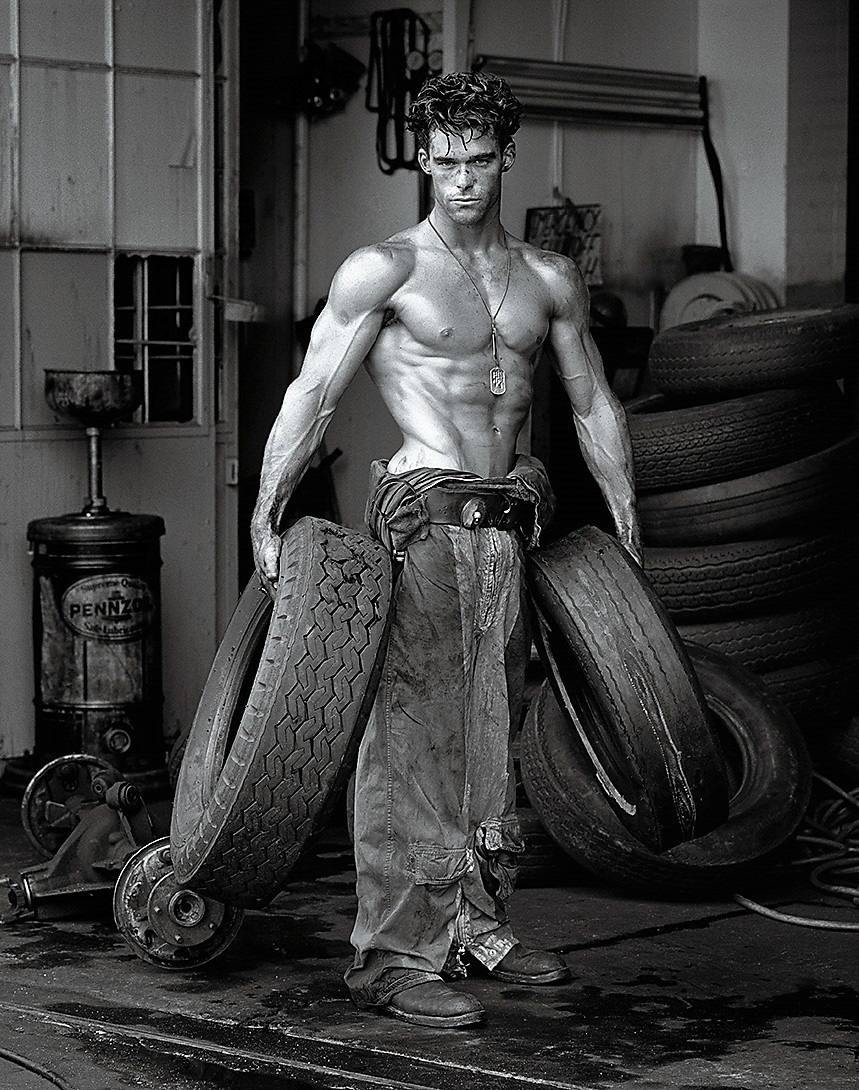 Herb Ritts' Classic Photograph 'Fred with Tyres' Shot on Film in 1984