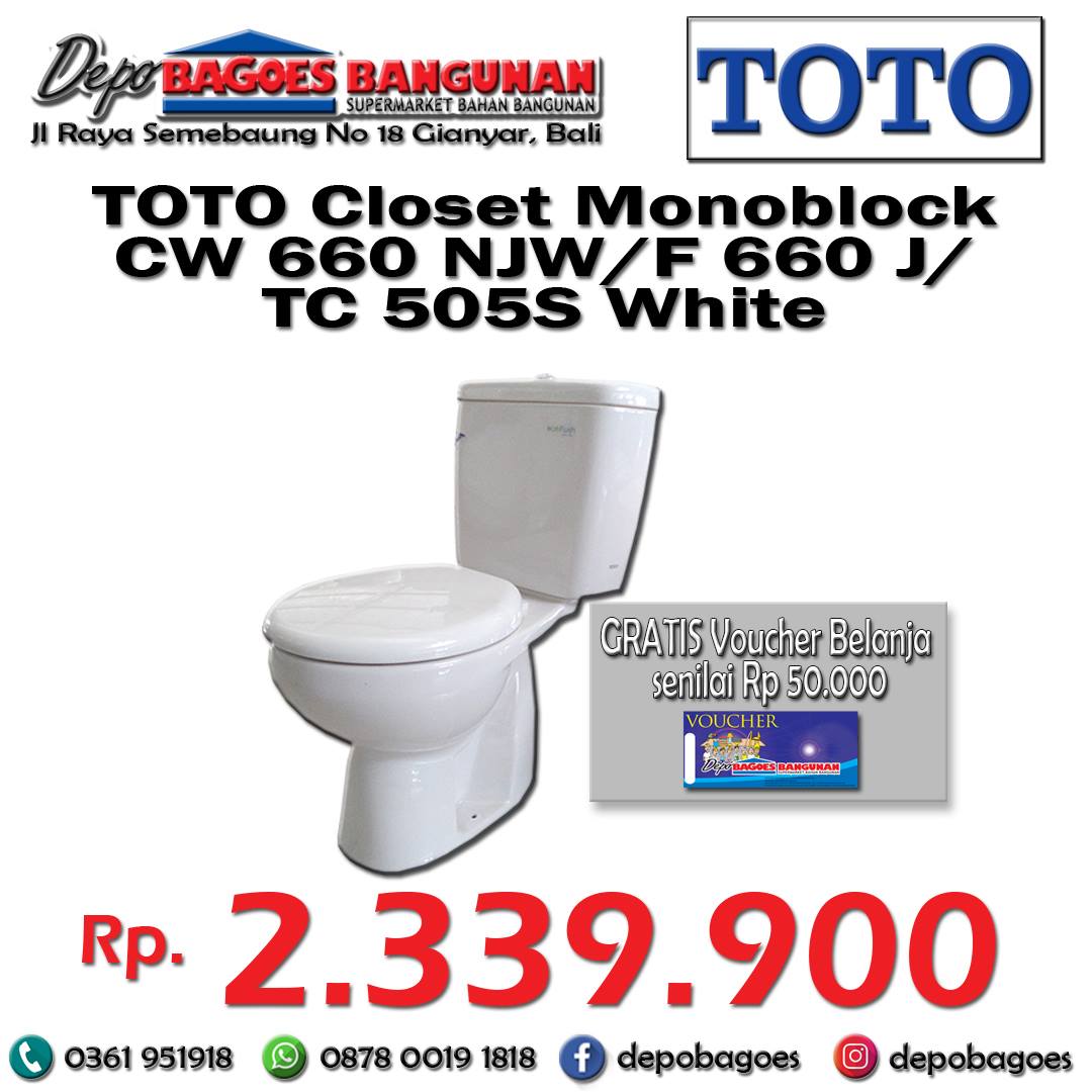 Depo - Promo Special TOTO ClosetMonoblock CW 660 NJW/F 660 J/TC 505S ...