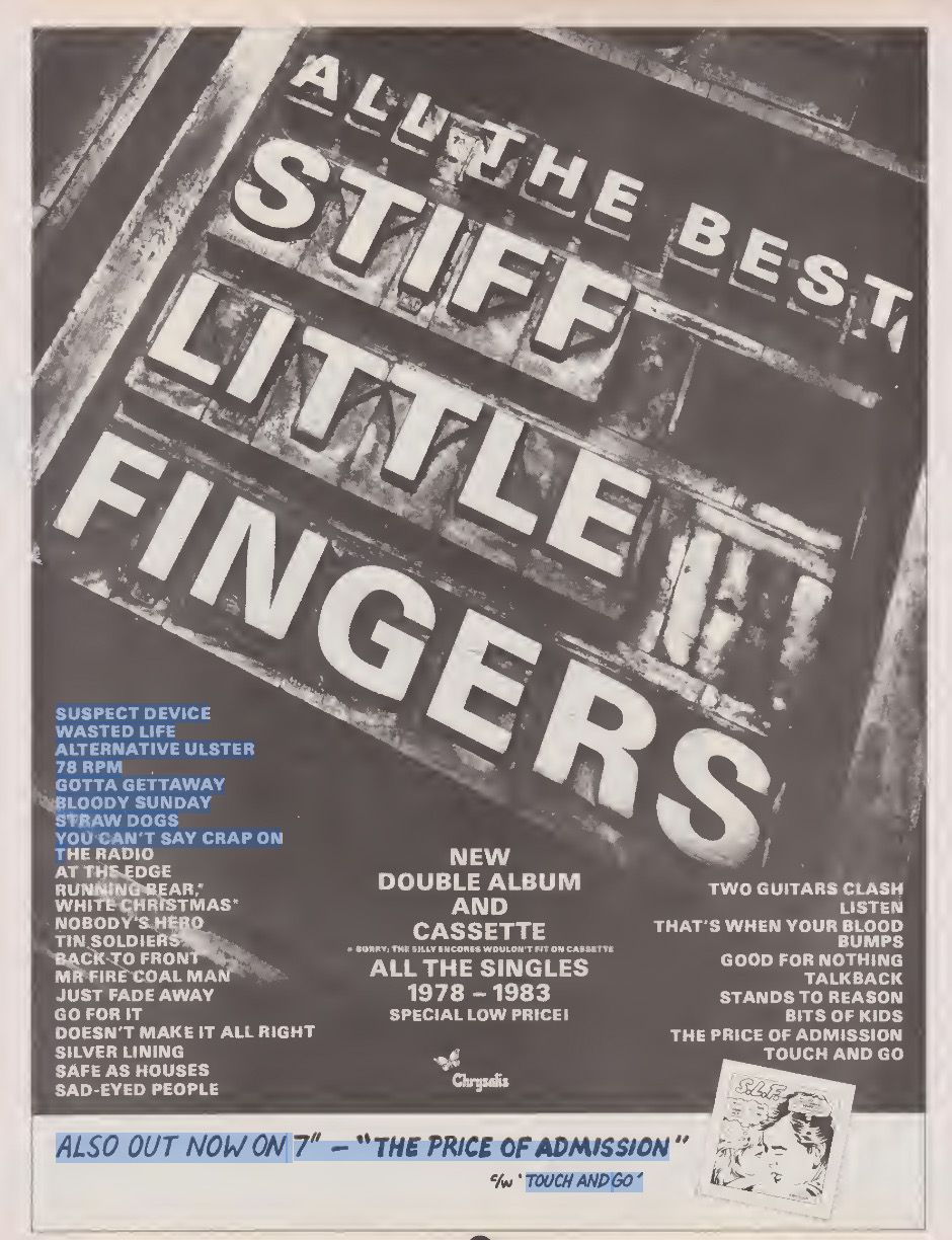 Coming in May, Stiff Little Fingers: The Singles 1978-1983. A 30