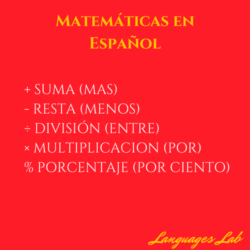 Languages Lab - Some math with Spanish While the symbol...