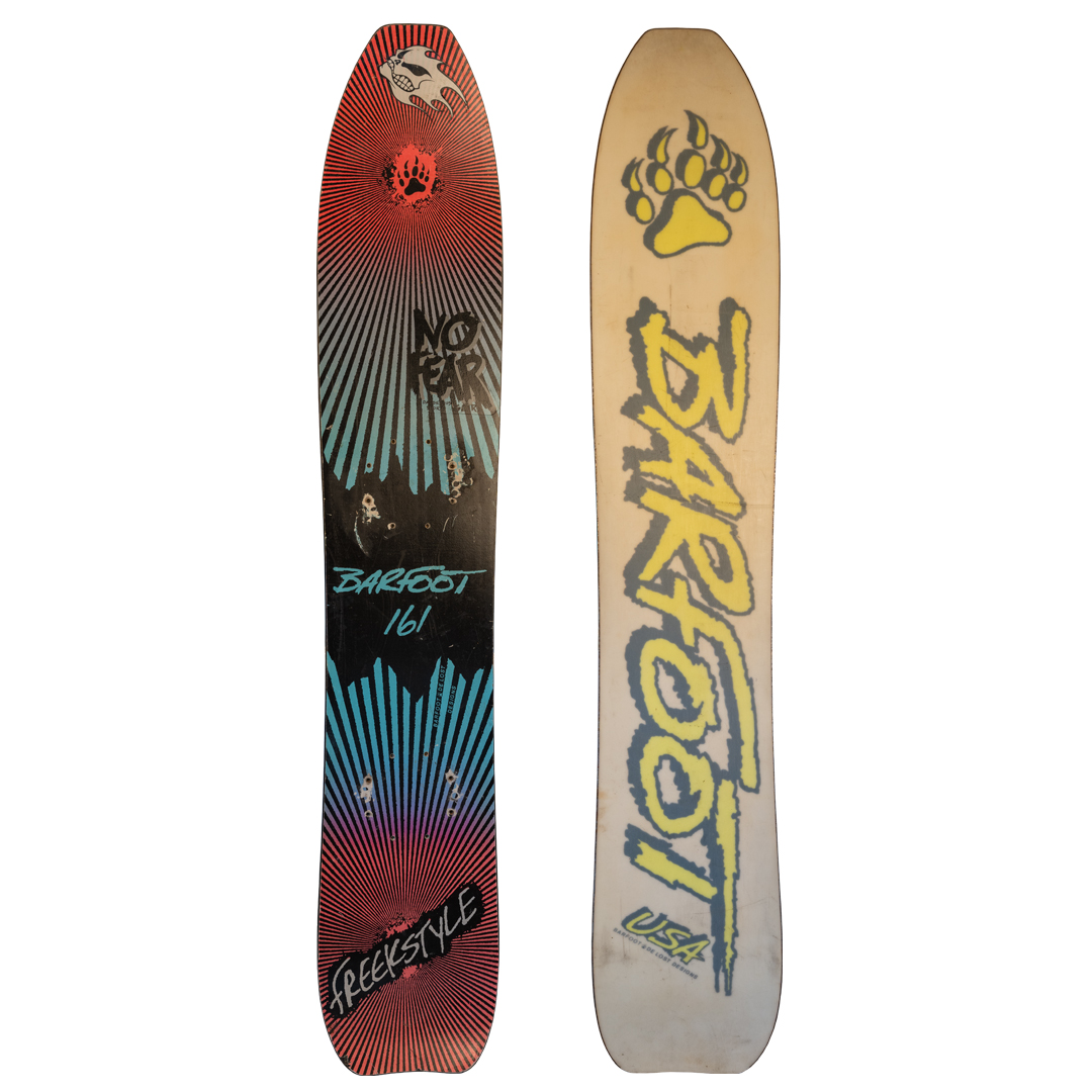 Vintage Barfoot snowboards from the 90's