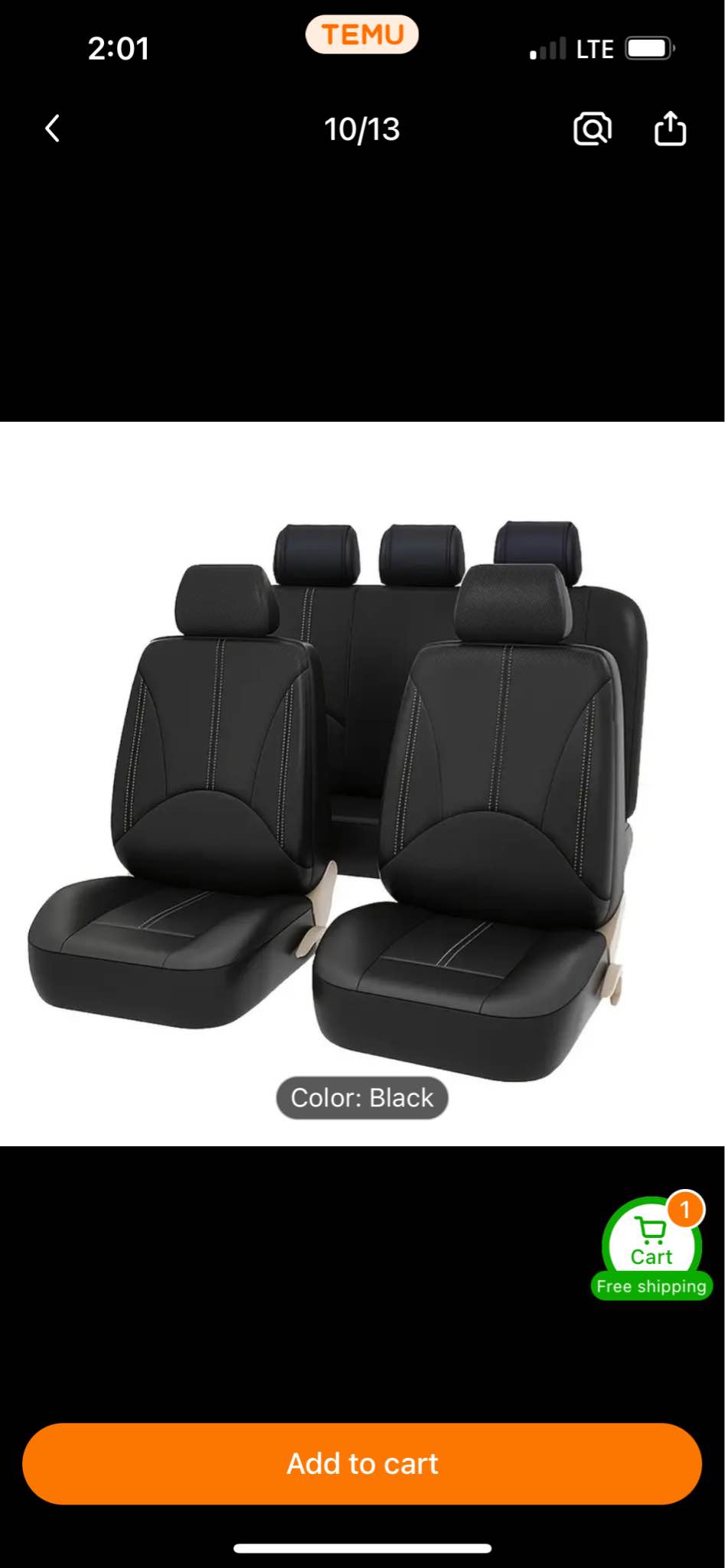 Universal Front Seat Cover – Breathable PU Leather With Bamboo Charcoal, Black, Fits Split Bench (No Headrest)
