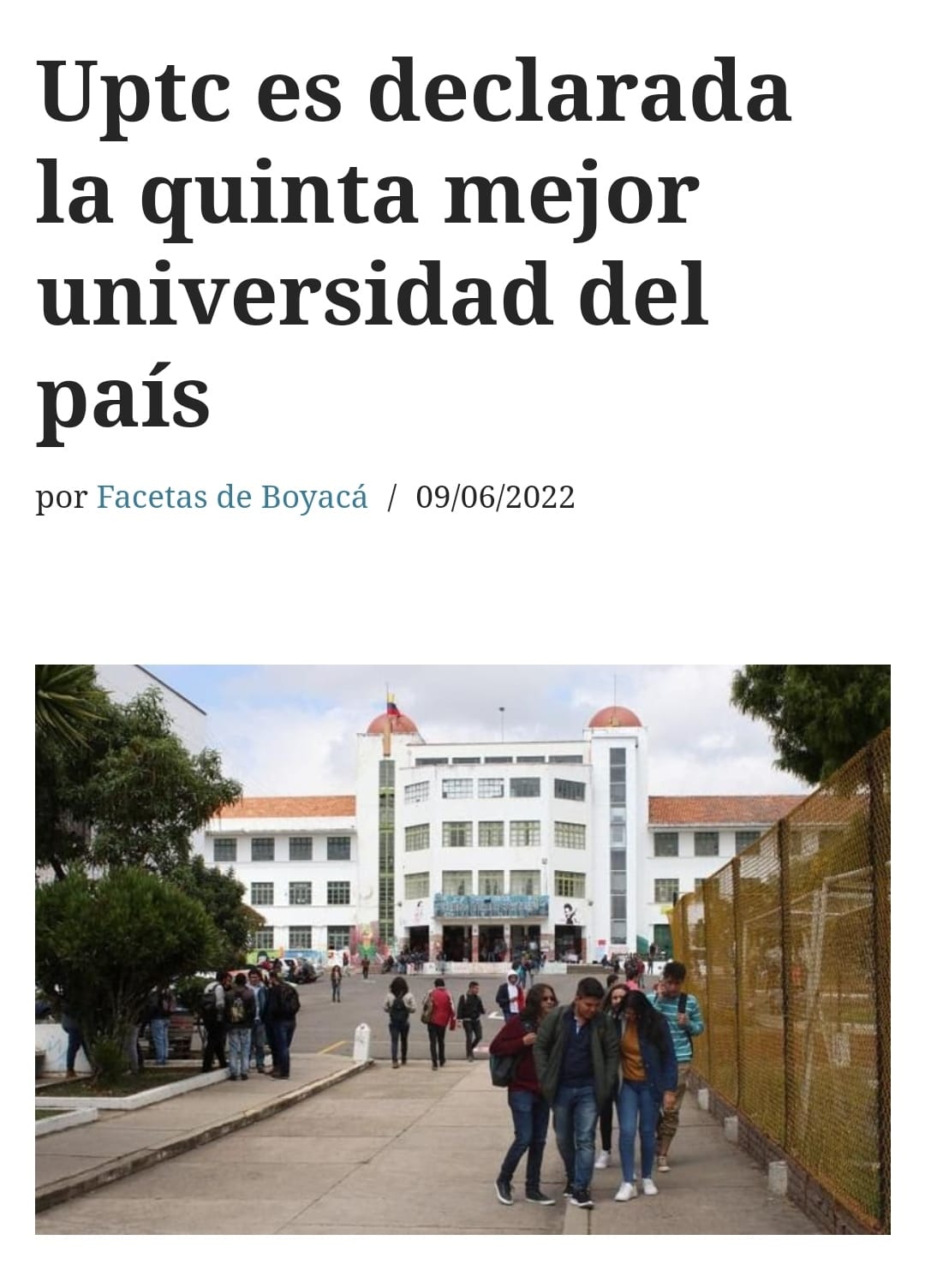 LA UPTC ES LA 5° MEJOR UNIVERSIDAD DEL... - Colombia channel