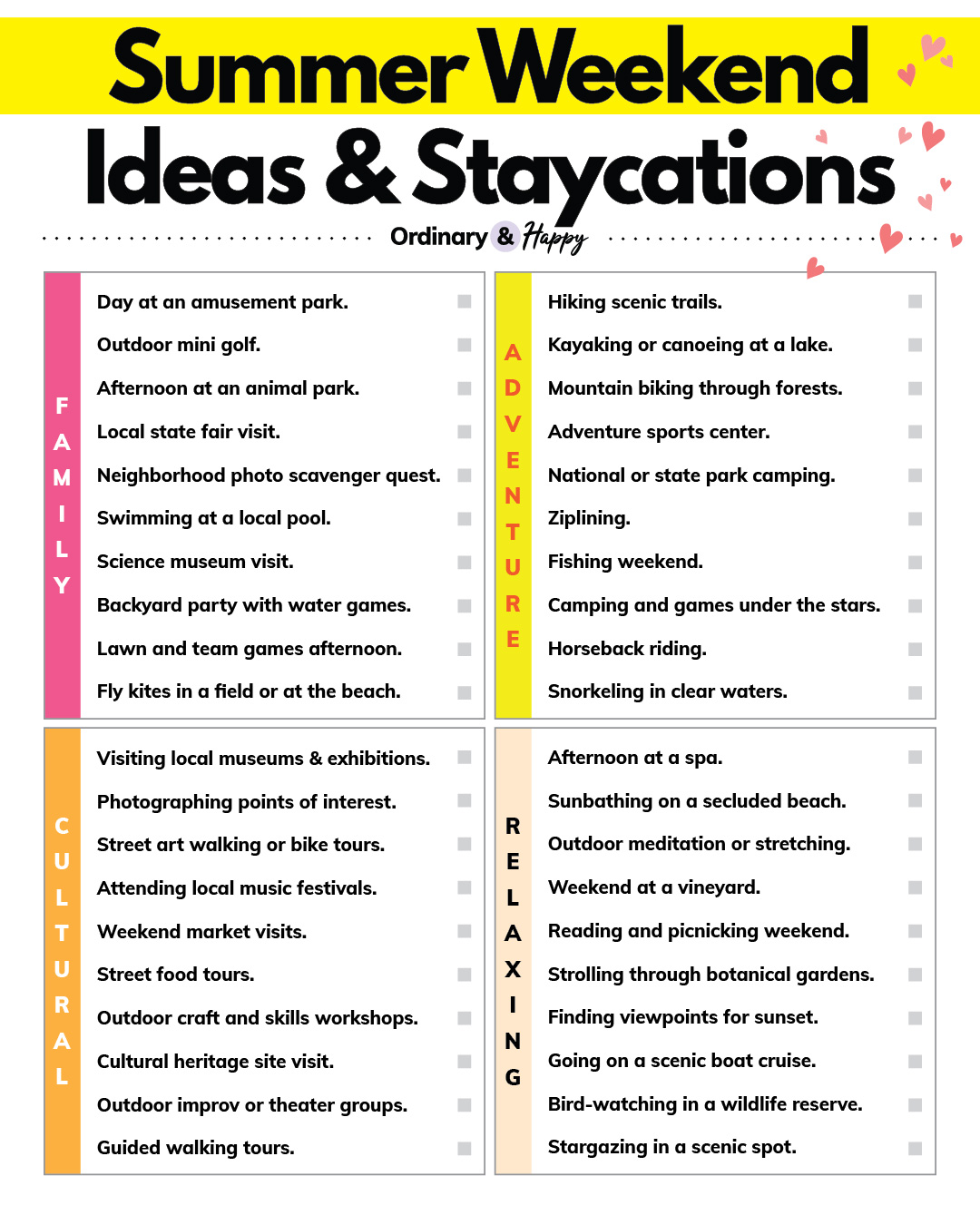 Ordinary - Here are some great activities and staycation ideas to make ...