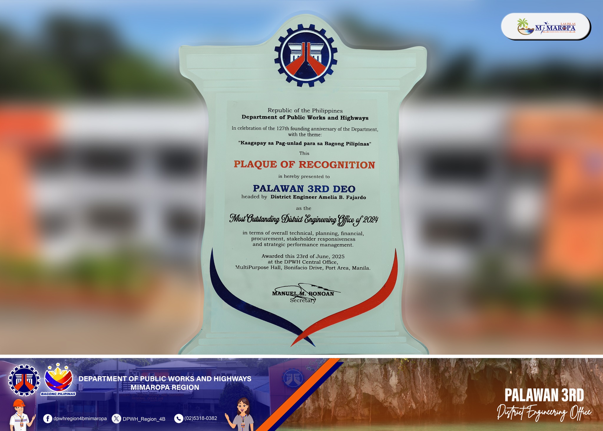 𝗠𝗢𝗦𝗧 𝗢𝗨𝗧𝗦𝗧𝗔𝗡𝗗𝗜𝗡𝗚 𝗥𝗘𝗚𝗜𝗢𝗡𝗔𝗟 𝗔𝗡𝗗... - DPWH - Mimaropa Region | Facebook