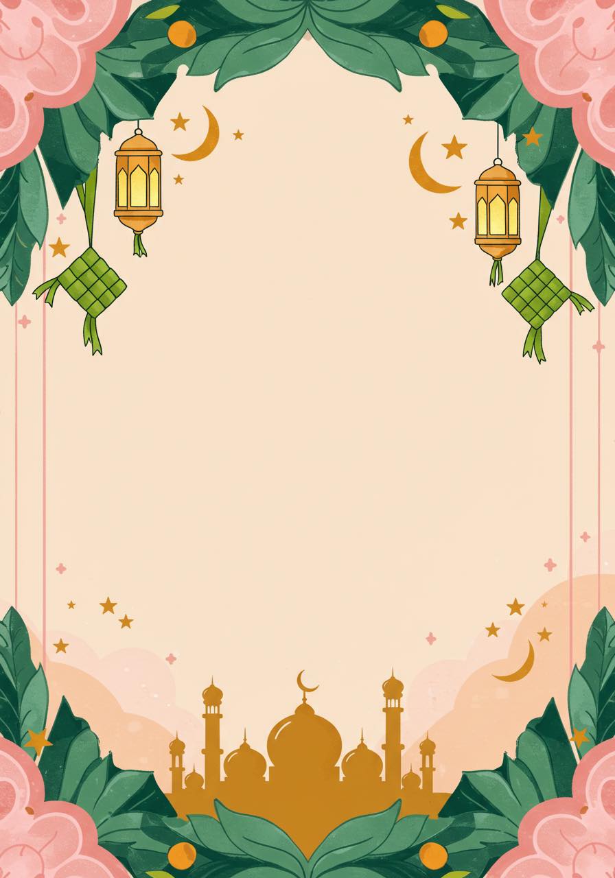 Cikgu Share Gajet | 🆕🆓 A festive Hari Raya-themed border frame with a ...