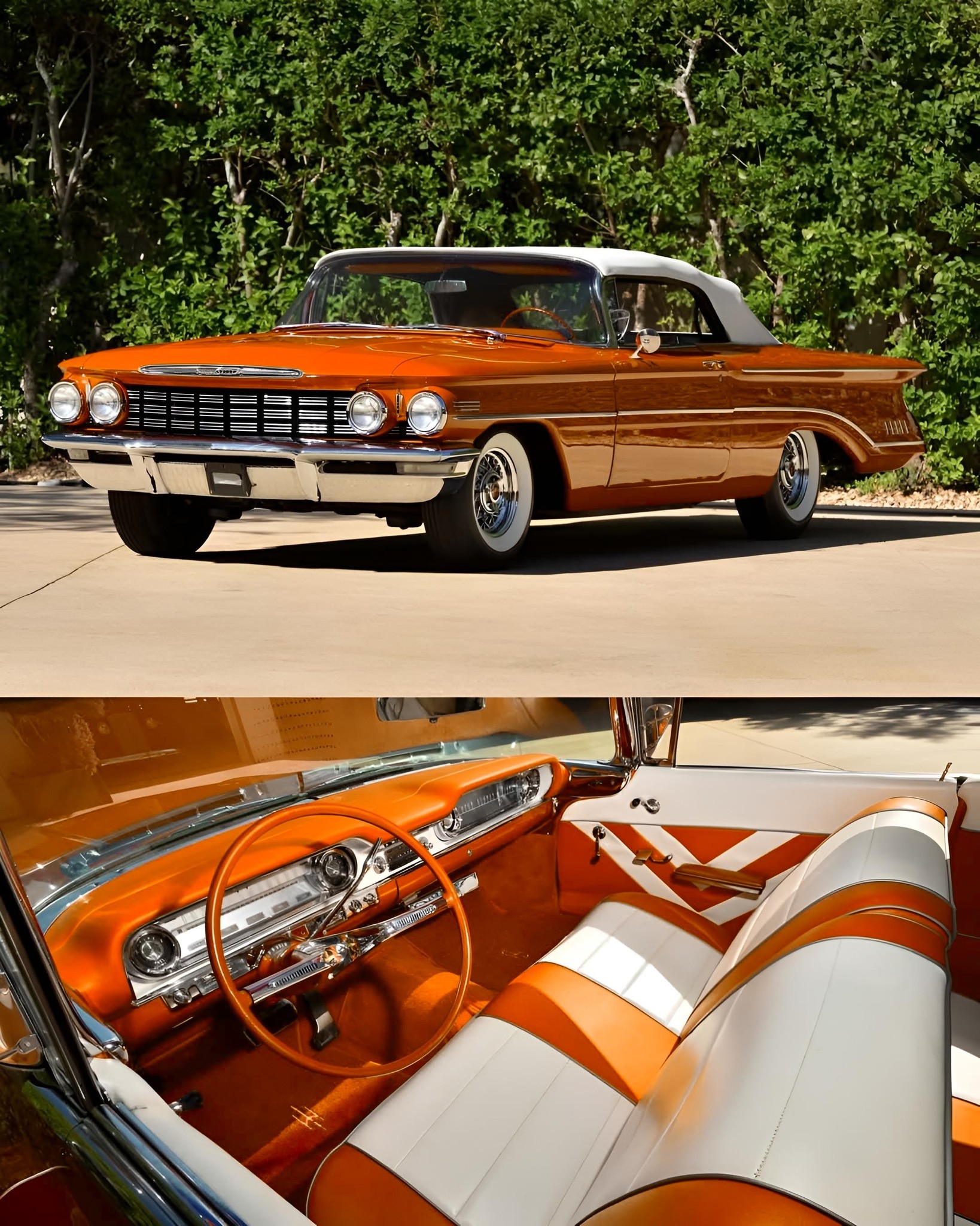 It's a garnet mist 1960 Oldsmobile Super 88 convertible originally