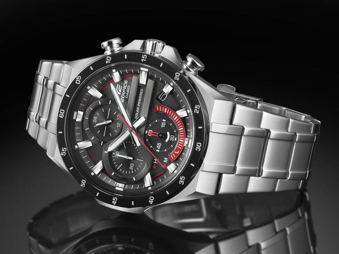 Have you met EQS-600BL-1A? This timepiece sports a 3D dial and is