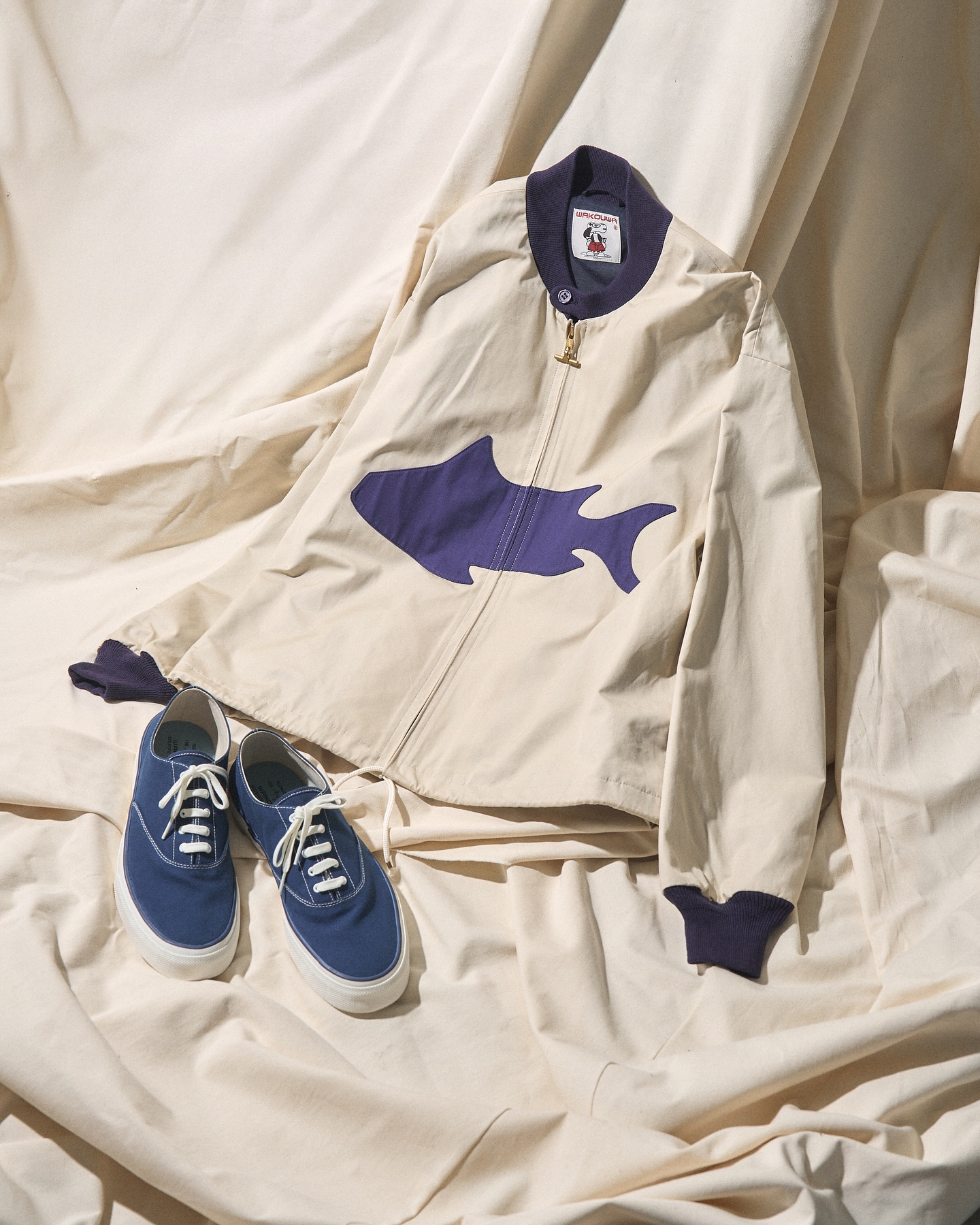 Wakouwa Tuna Tunie Ivory & Boat Jacket Dry Martini Stone <Look1 