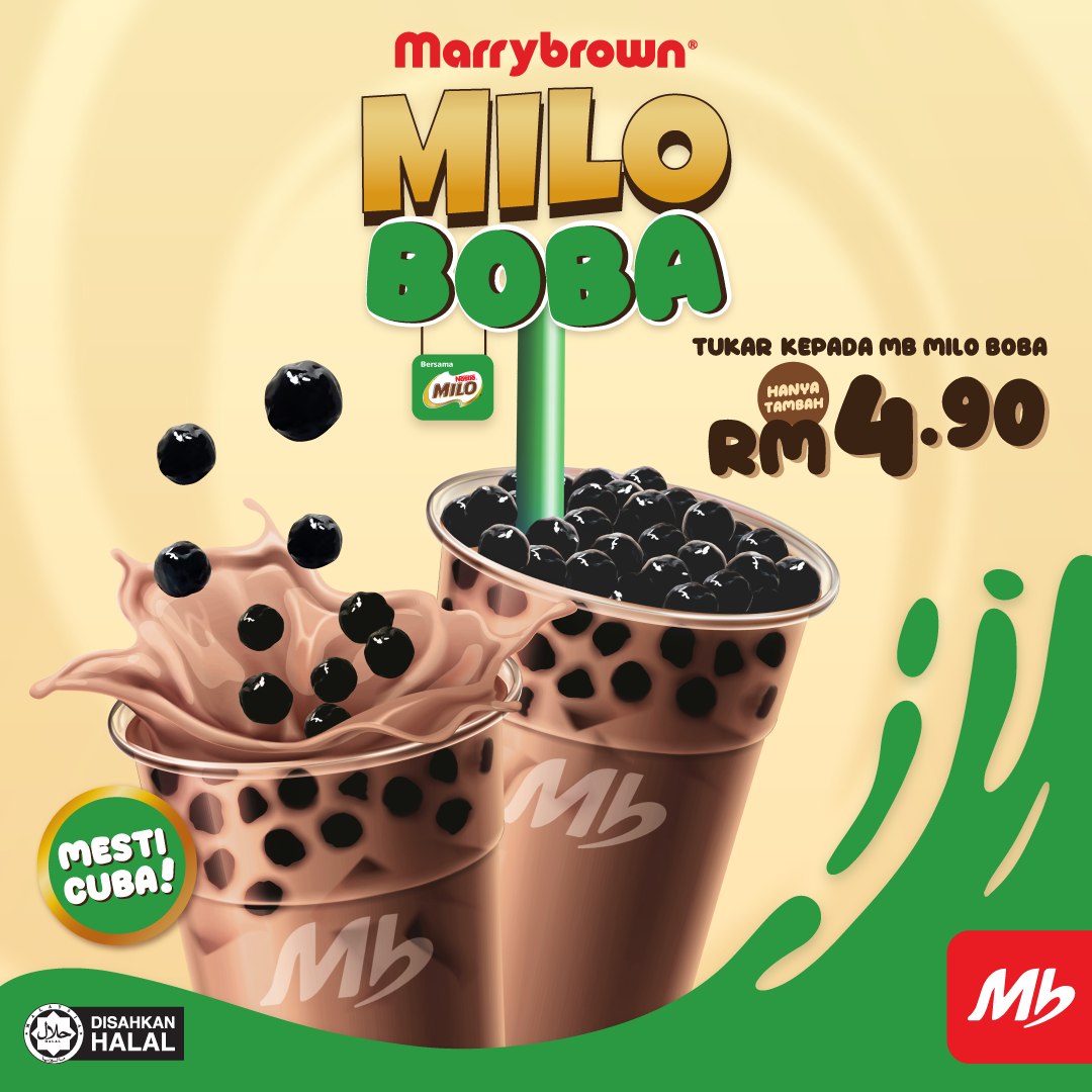 Marrybrown - Siapa minat Milo dan Boba, angkat tangan! 🙋‍♂...