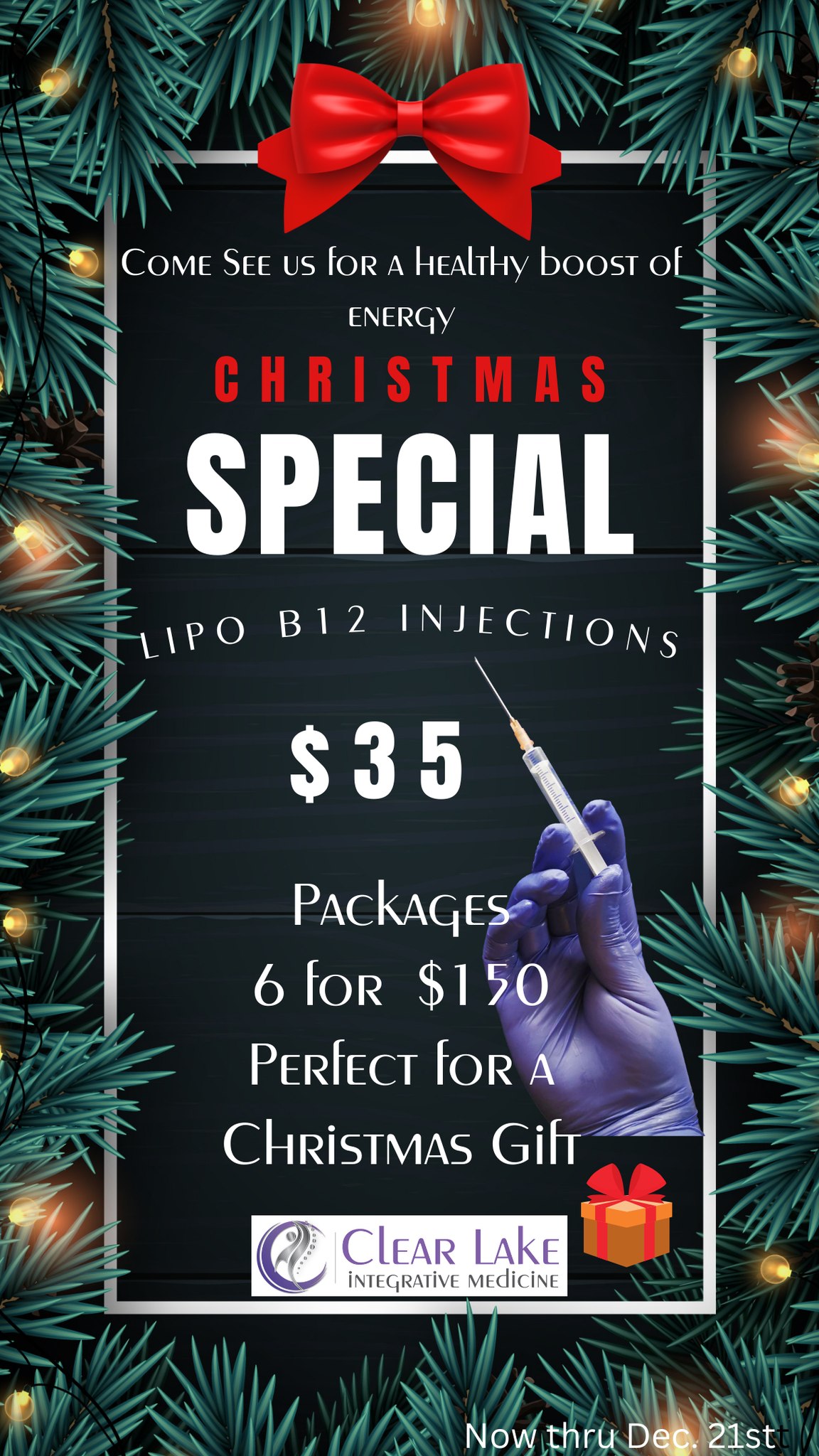 🎀Come See Us for a Healthy boost of Energy🎀 We have open appointments! Call now to reserve a spot! 😀 #b12shots #christmasshopping2022 #healthyboost