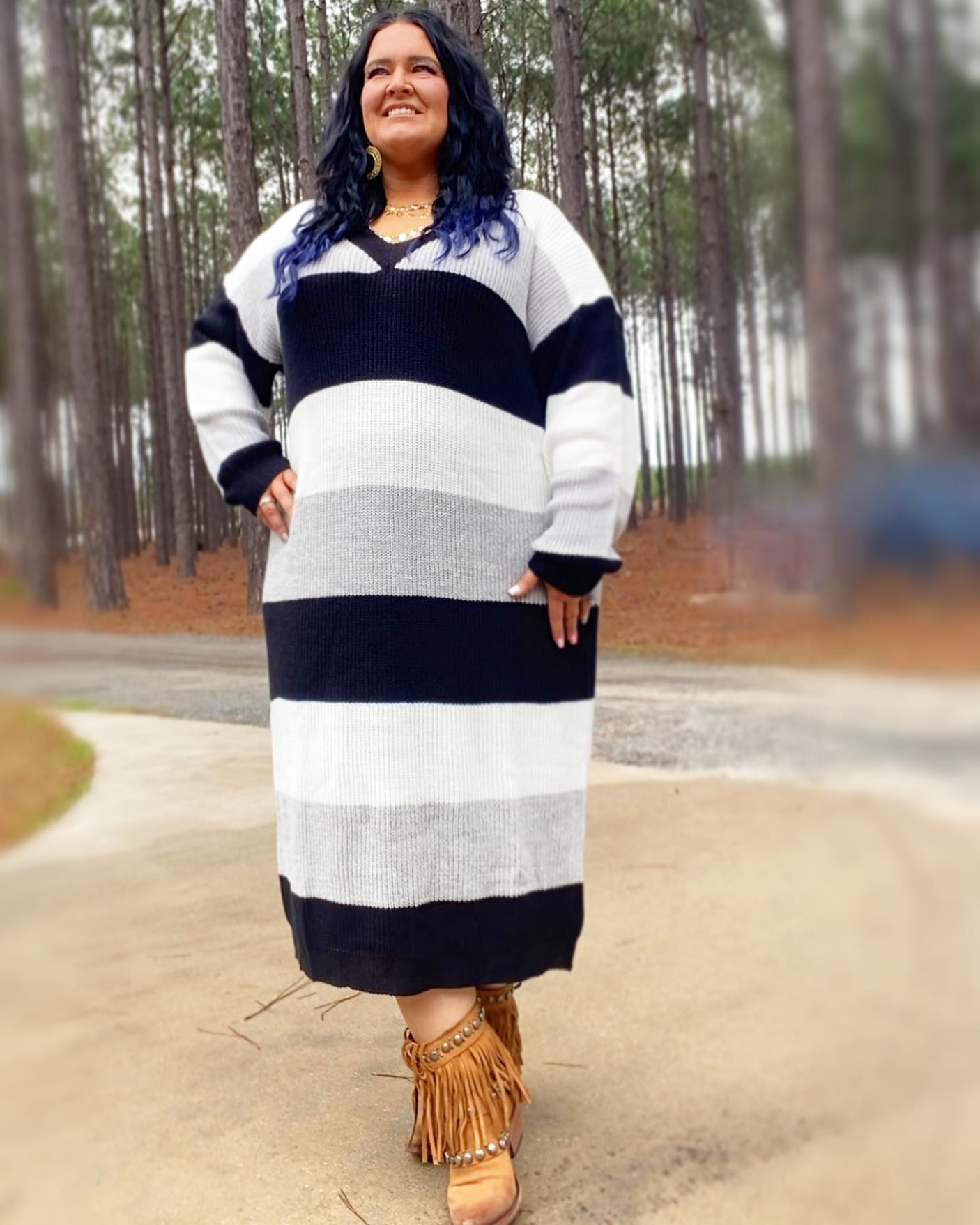 ladies street dress reviews Plus-sized woman striped Floryday dresses