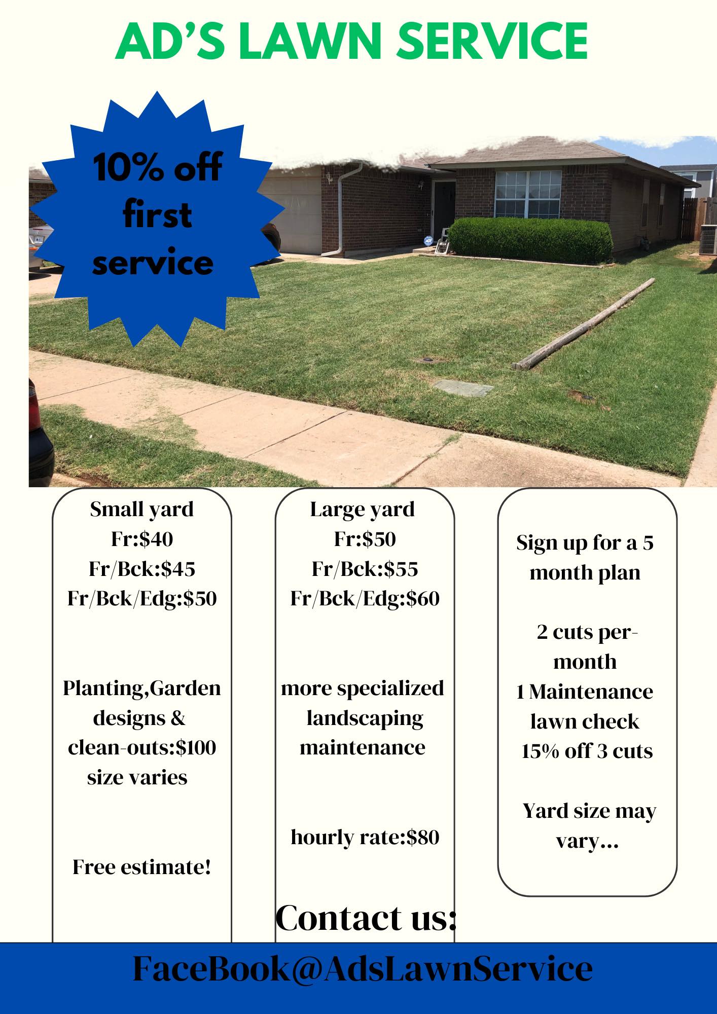 Ad’s Lawn service | Oklahoma City OK