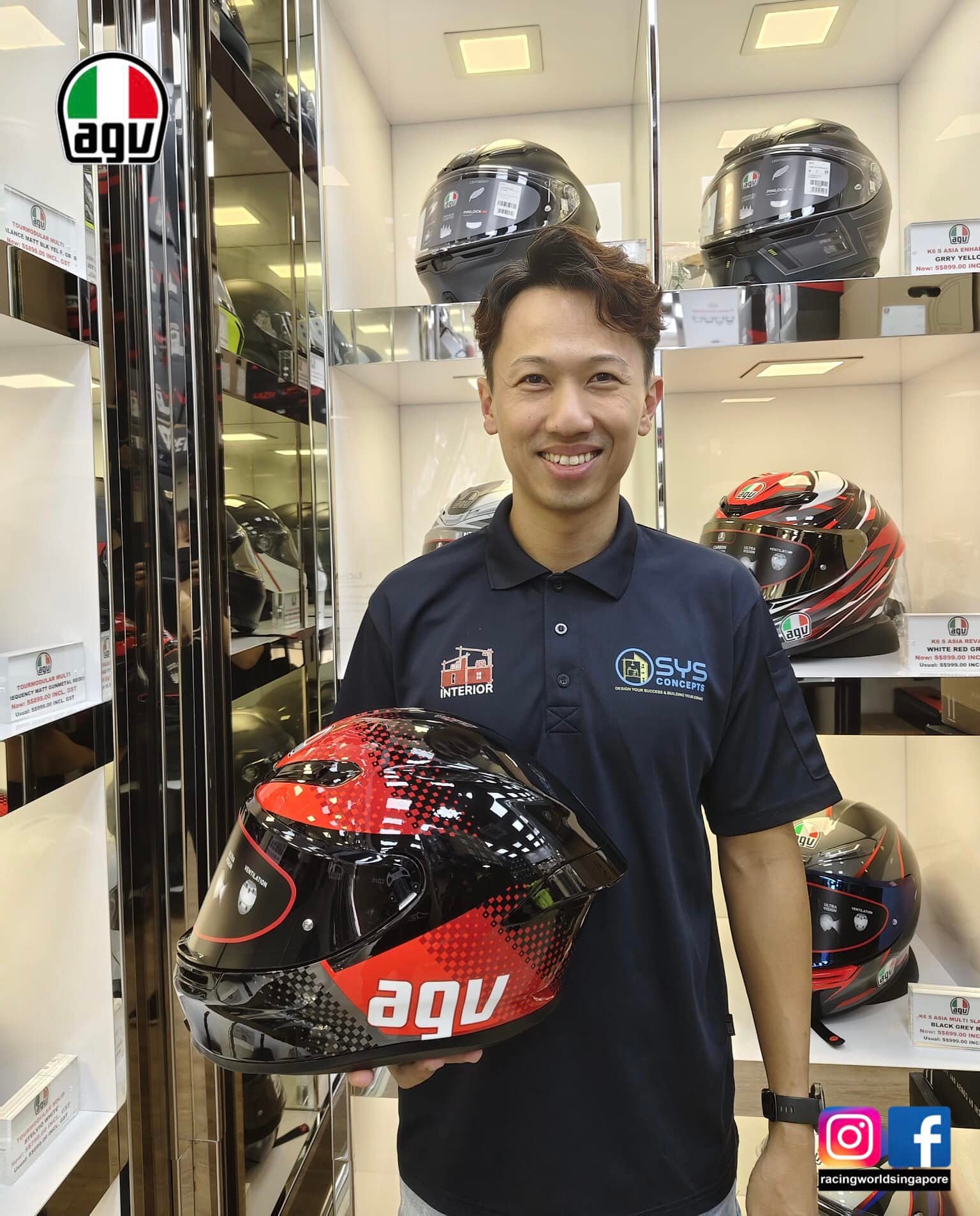 agv helmet asia K1 S Multi Fastlap (Asian fit) FREE SENA E30 INTERCOM & HEV – Singapore Racing World AGV PISTA GP RR TOP