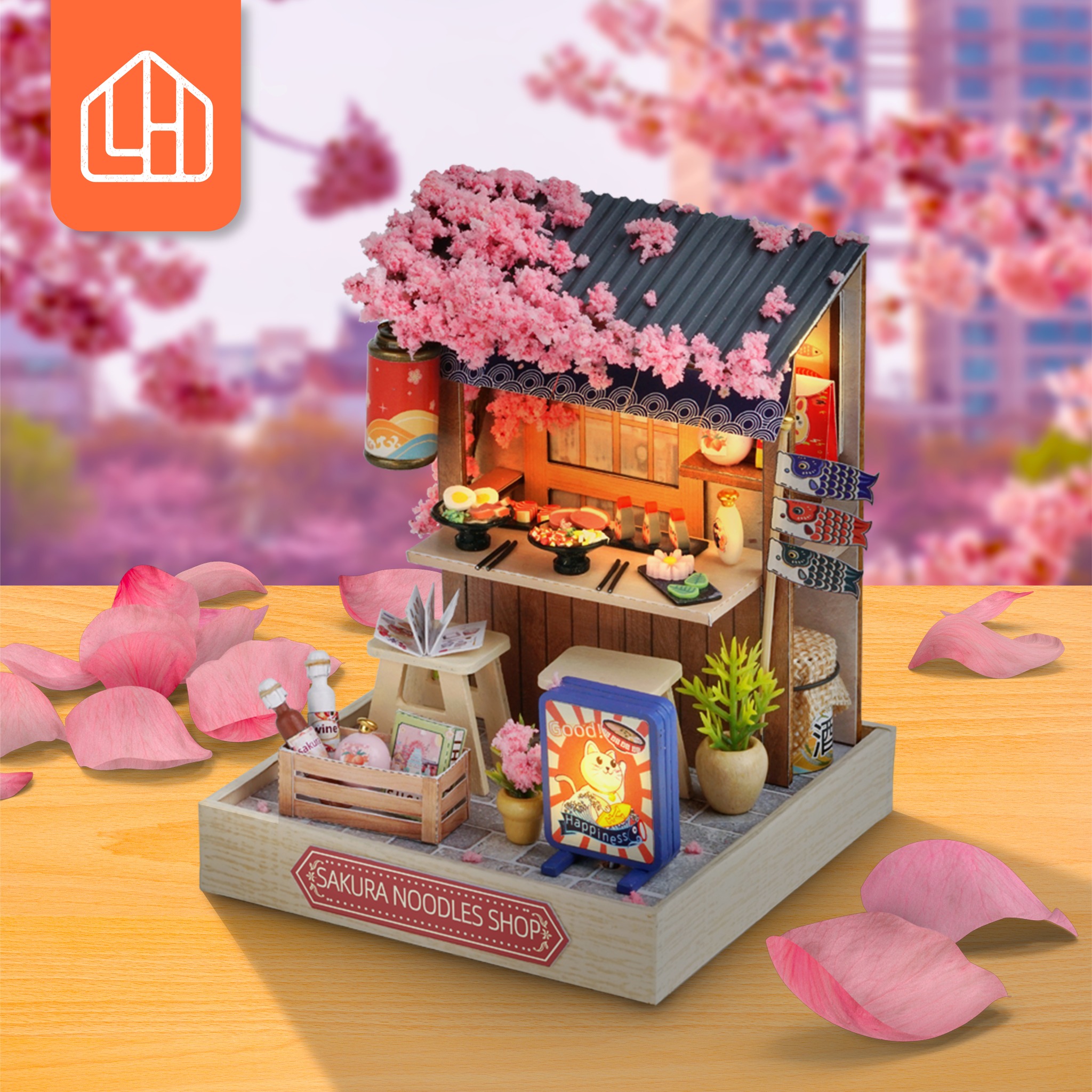 Mini Sakura noodle shop with custom touches