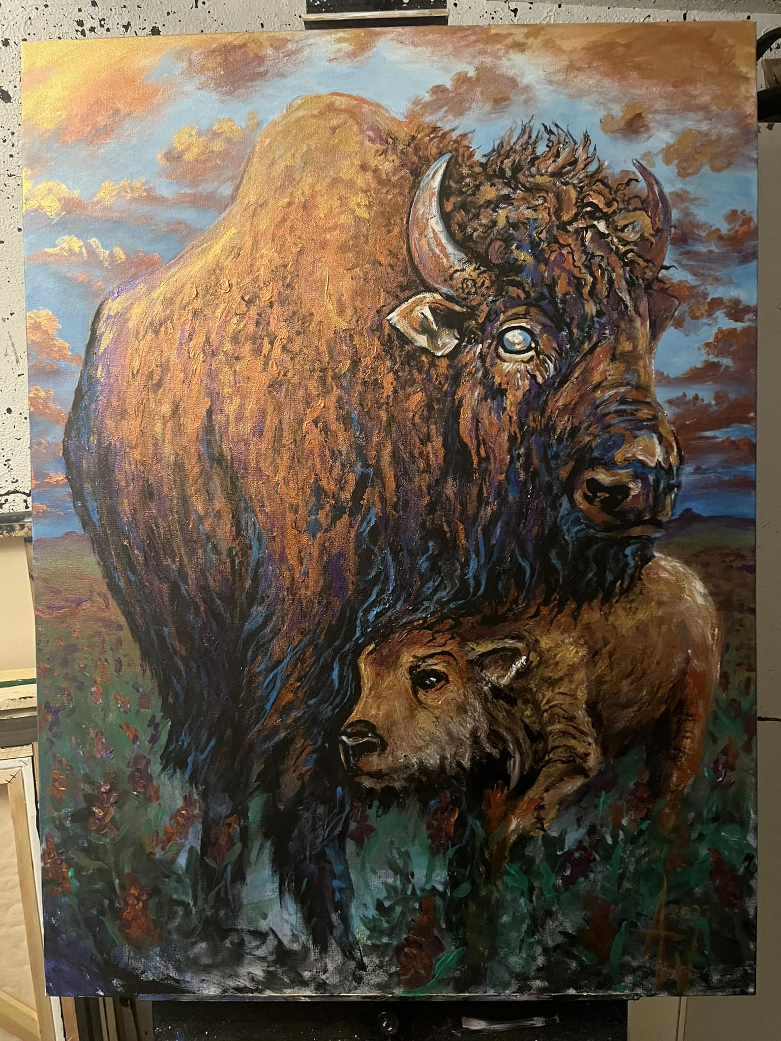 Vibrant 'MAMA' acrylic painting by Z-Ro