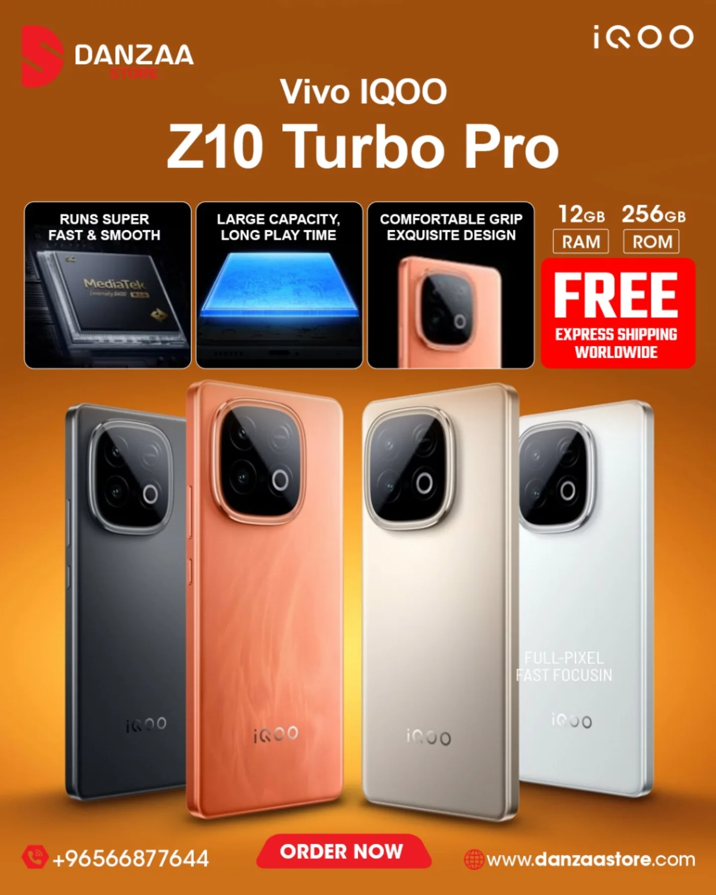 Vivo Iqoo Z10 Turbo Pro FREE DELIVERY IN 3 BUSINESS FOR GCC 