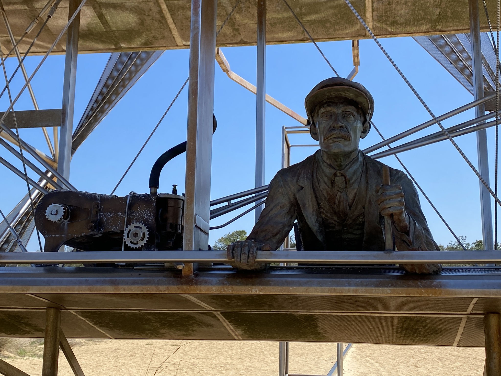 Exploring Outside of Kitty Hawk NC Super cool statue of the First