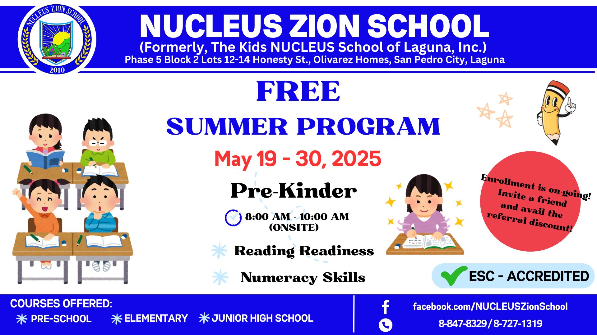 🎉 FREE SUMMER PROGRAM ALERT! ☀️... - Nucleus Zion School | Facebook