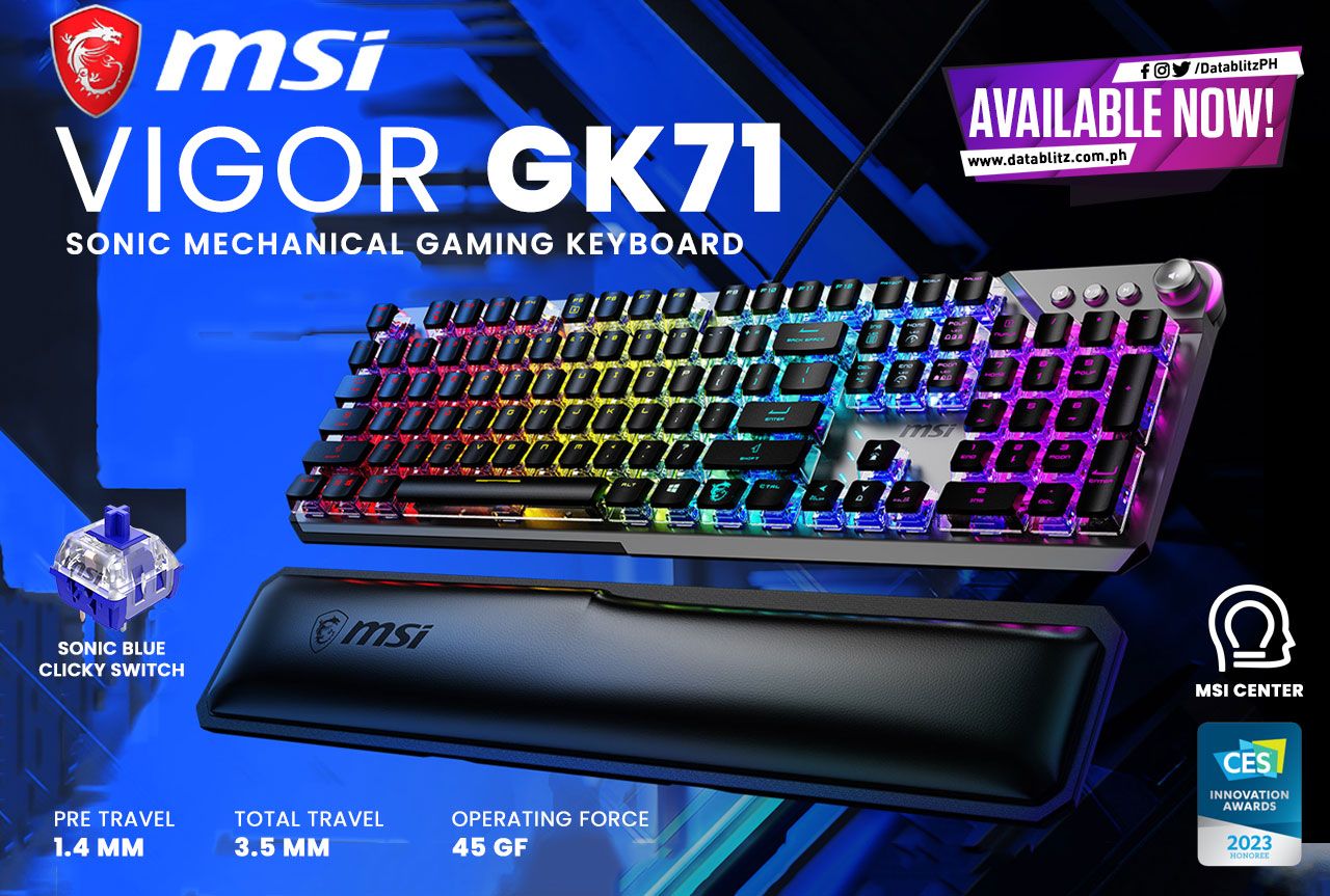 DataBlitz - TYPE IT MORE IN STYLE. MSI Vigor GK71 Sonic... | Facebook