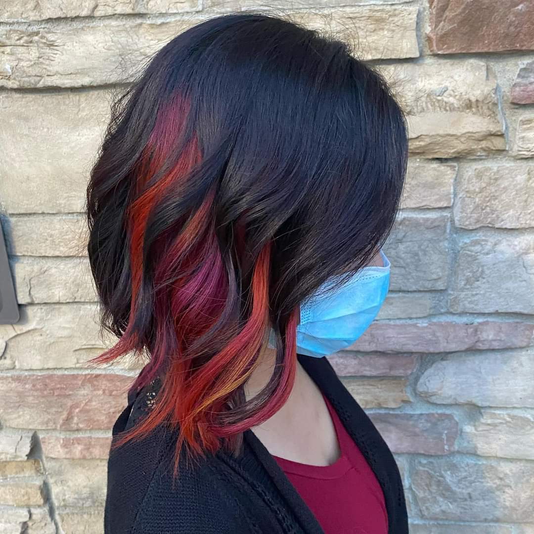 Fall inspired peek-a-boo color melt by... - One Salon and Spa | Facebook