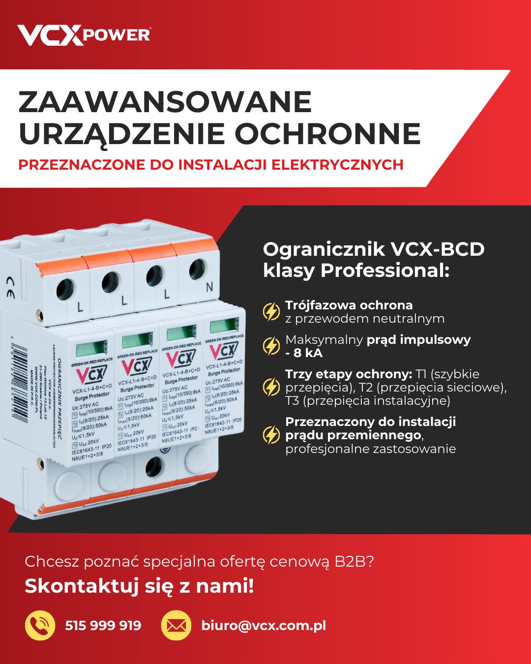VCX Power - ekspert od systemów przeciwprzepięciowych