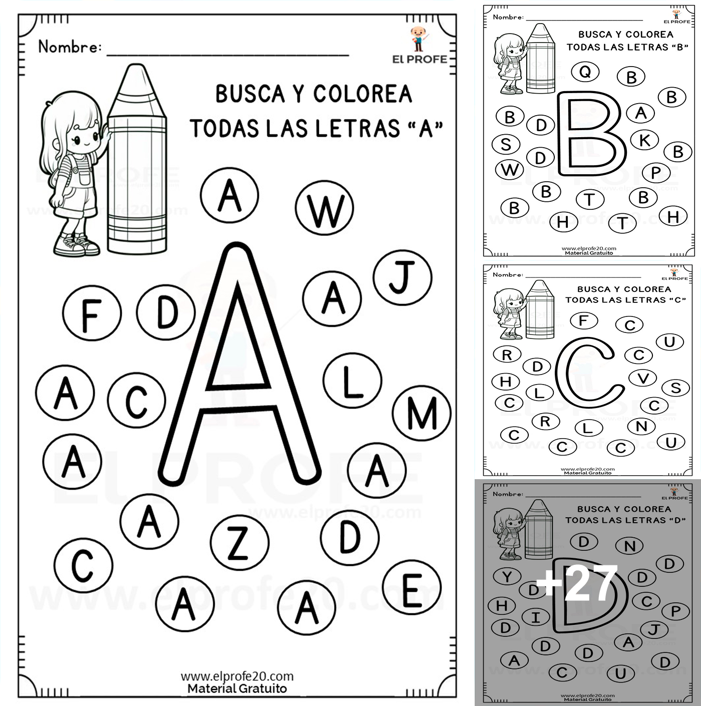 Busca y colorea las letras... - El Profe - Material educativo | Facebook