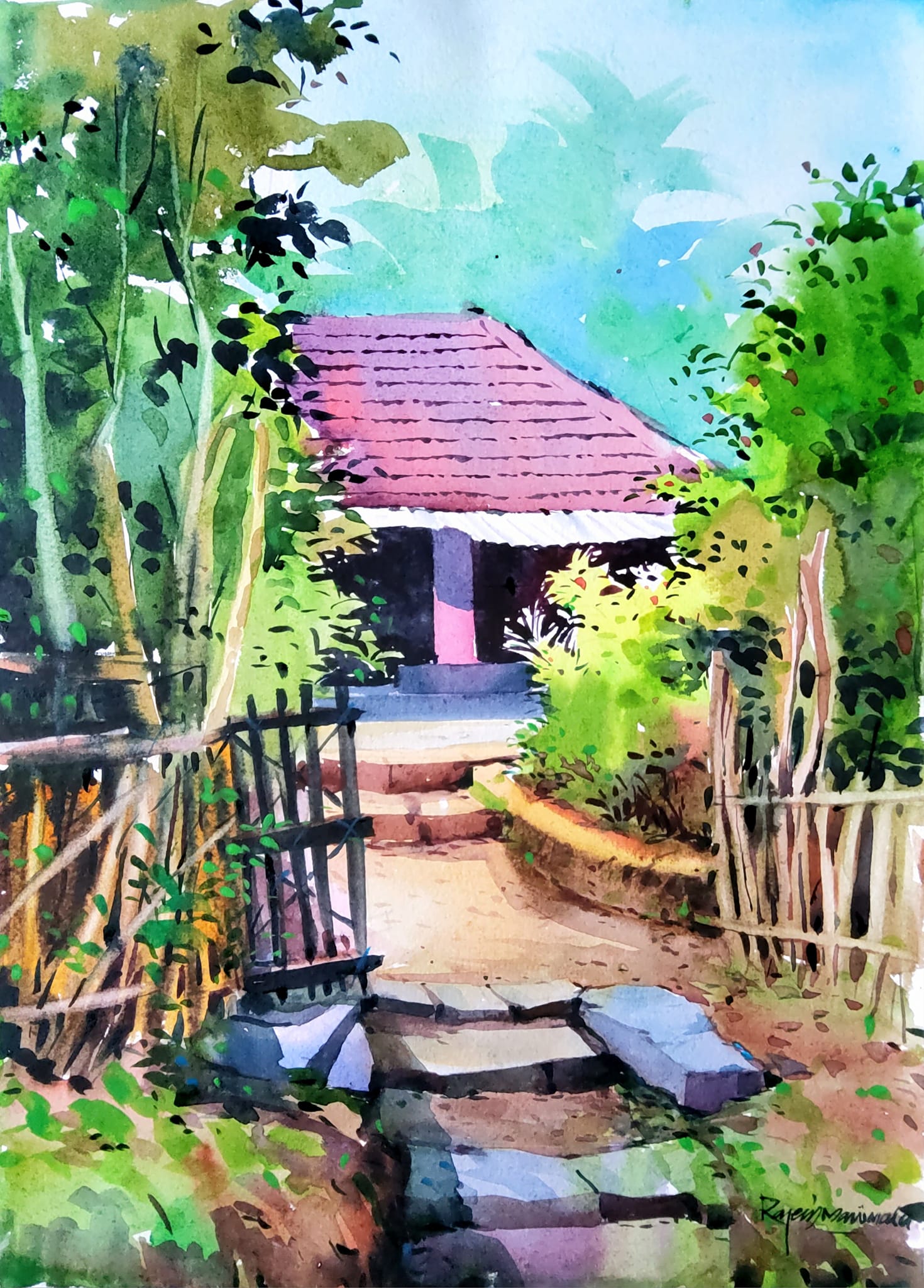水彩画 watercolor nicker poster colour 神奈川県庁