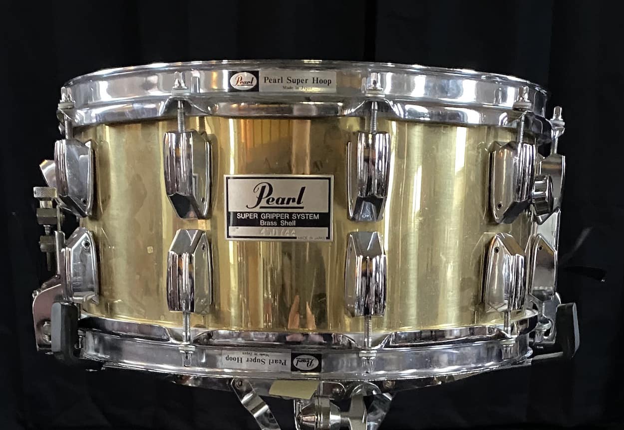SNARE DRUM of the day …. SOLD .. Pearl Brass Super gripper with