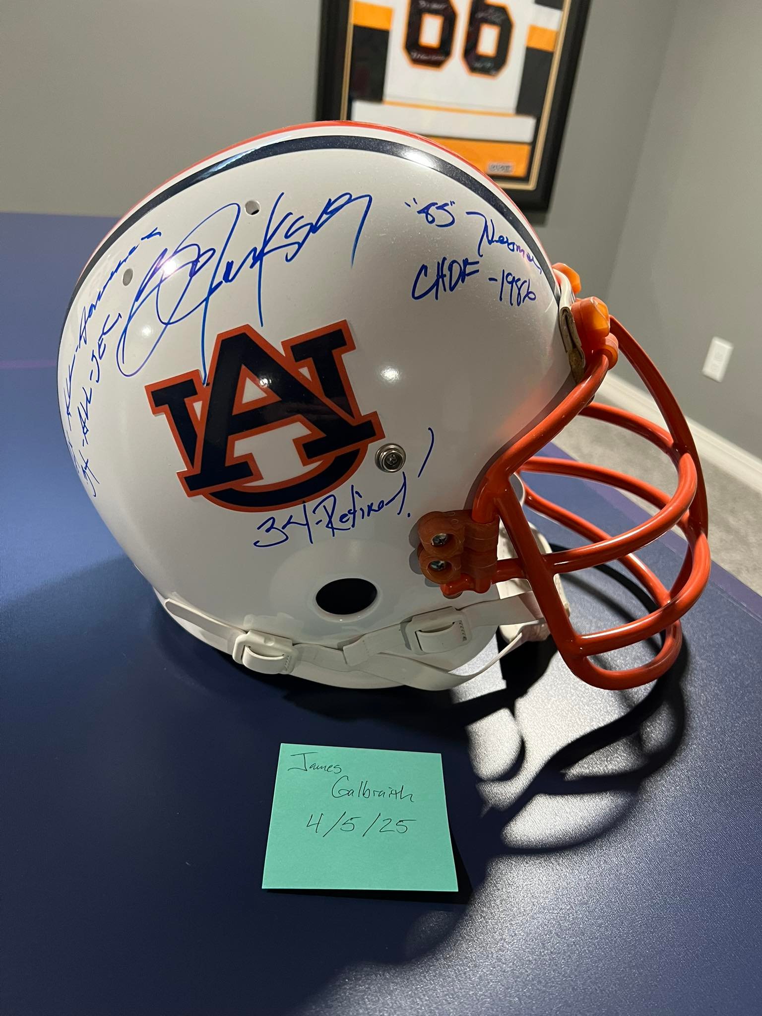 bo jackson auburn football helmet AUTOGRAPHED SIGNED TIGERS COLLEGE MINI HELM – House of Cars Virginia Size Replica Helmet Bo Jackson Autographed Auburn Tigers