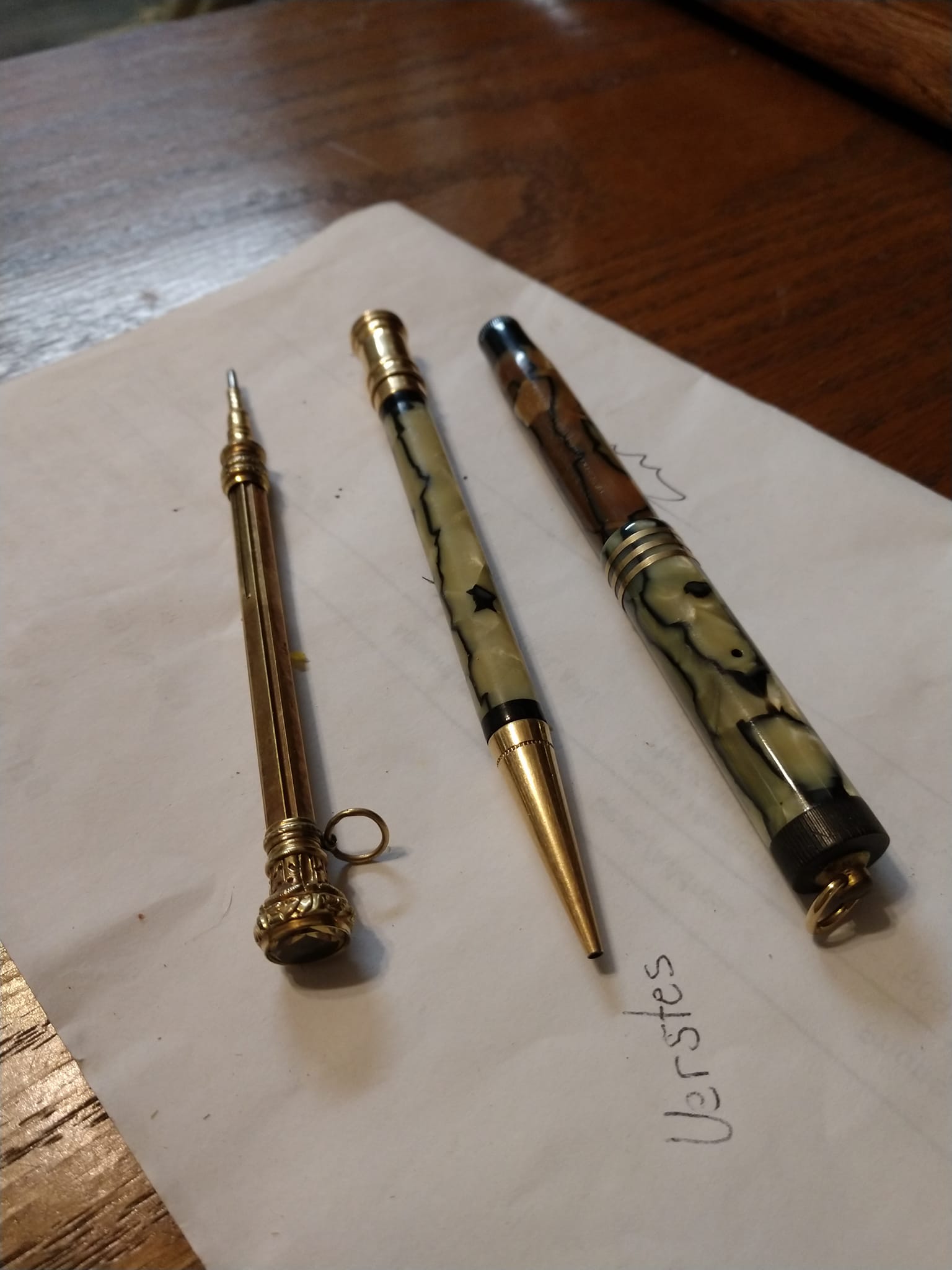 Vintage mechanical pencils and pens including gold Victorian and 