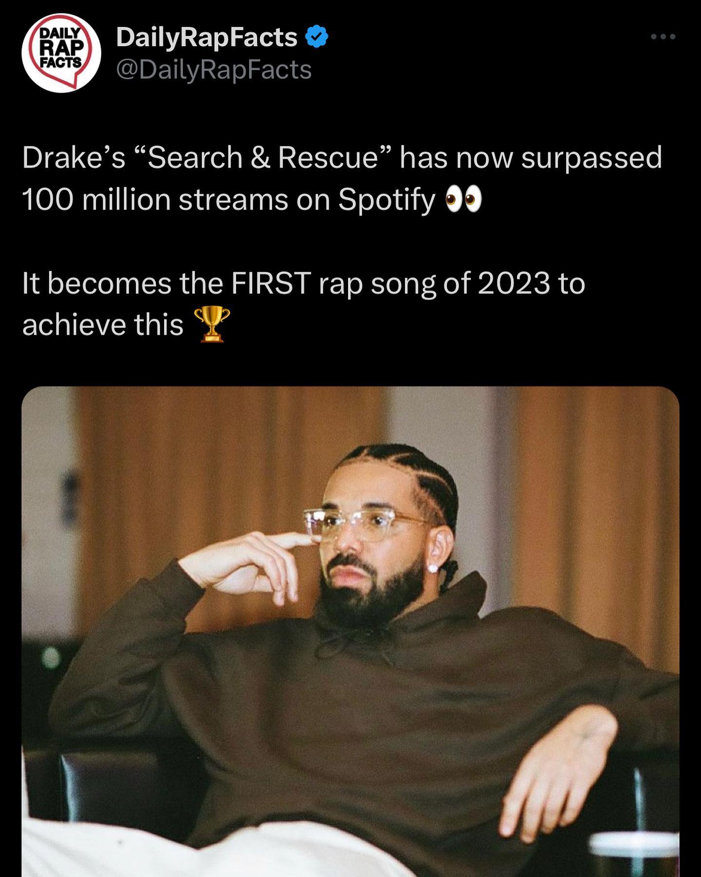 DailyRapFacts - Drake’s “Search & Rescue” has now...