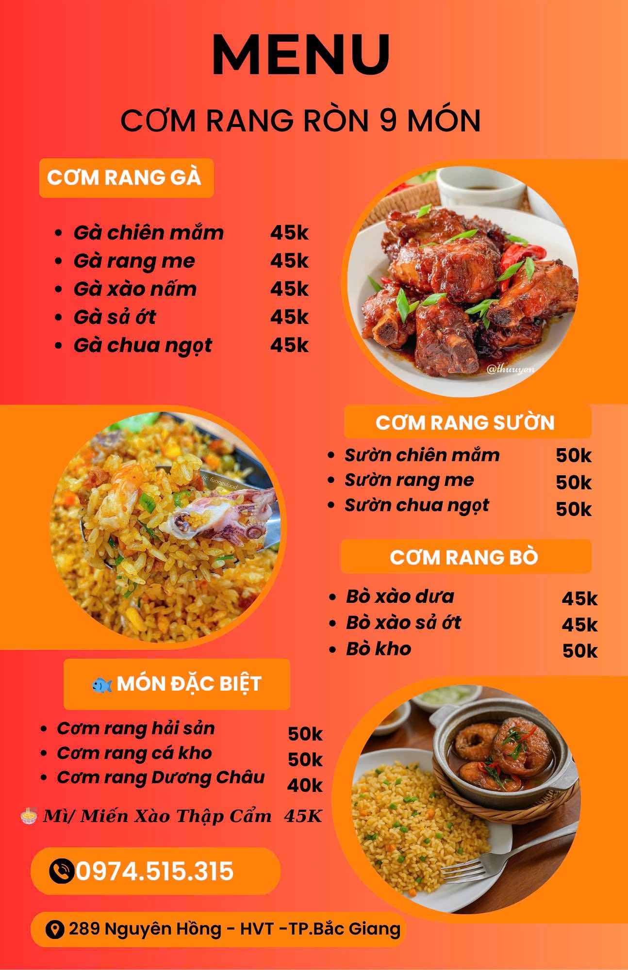 Cơm rang ròn 9 món | Bac Giang