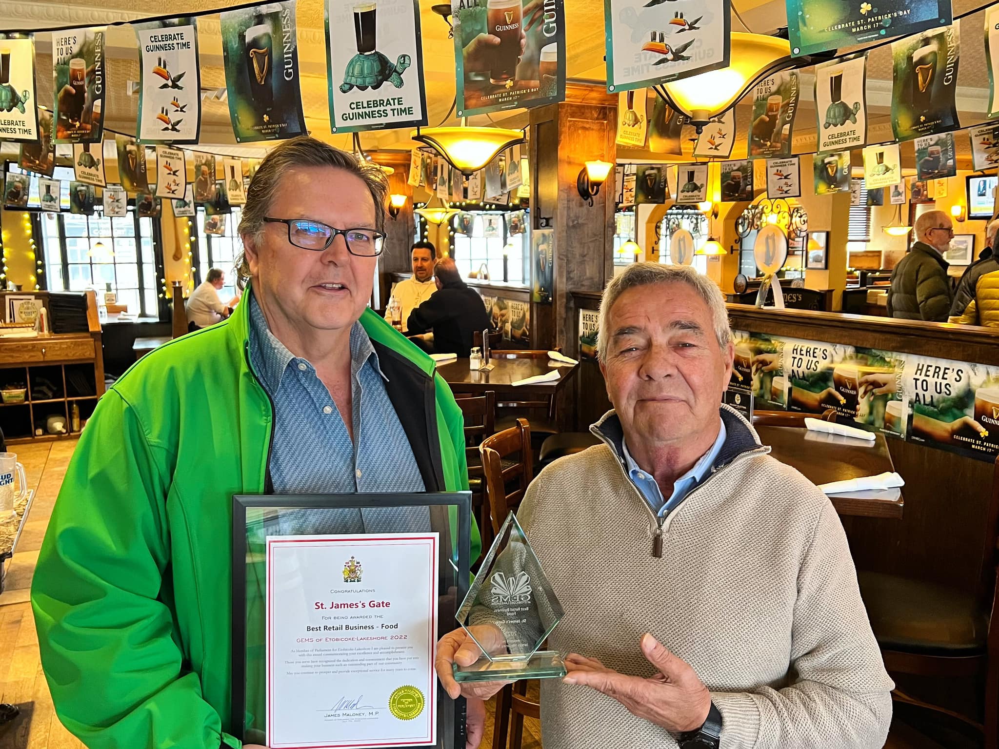 St. James Gate Irish Pub in Maplewood, NJ serves great food