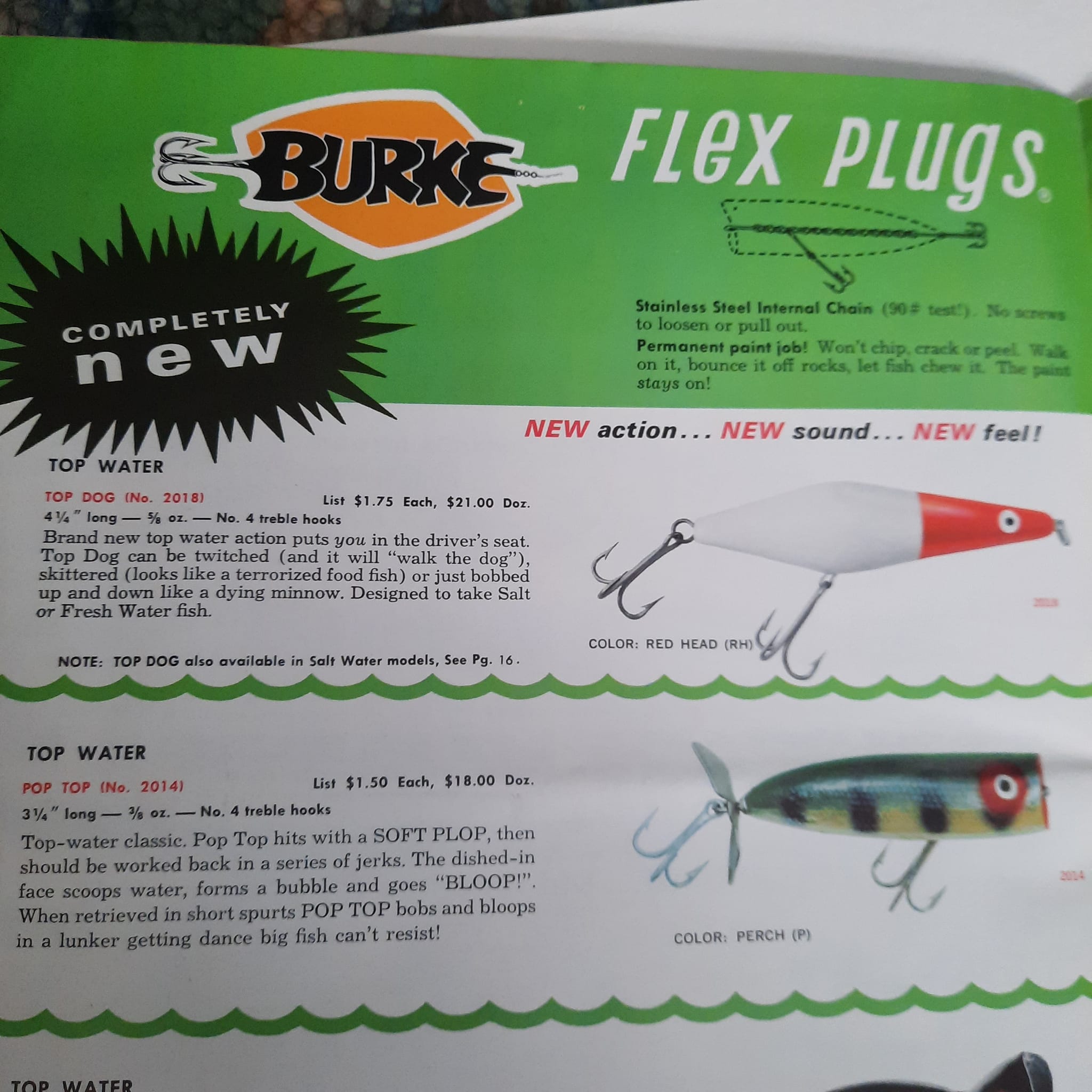 burke fishing lures Vintage 1984 Catalog For Sale While the Burke Livin Frogs detailed finish visually stimulates fish and provokes aggressive strikes Burke "Wee Gillie" Flex Plug