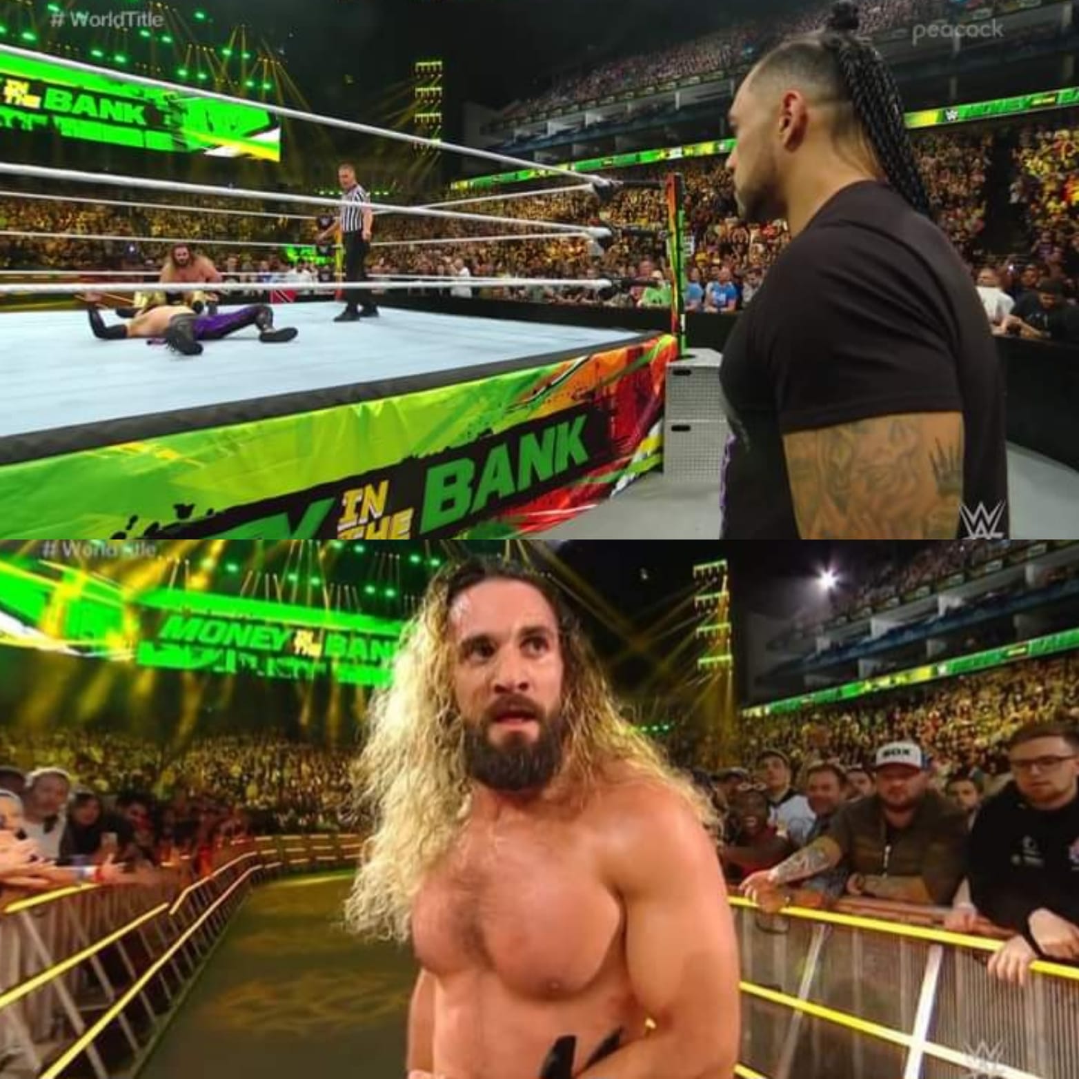 The Backstage Brawl - Seth Rollins defeats Finn Balor via pinfall to ...