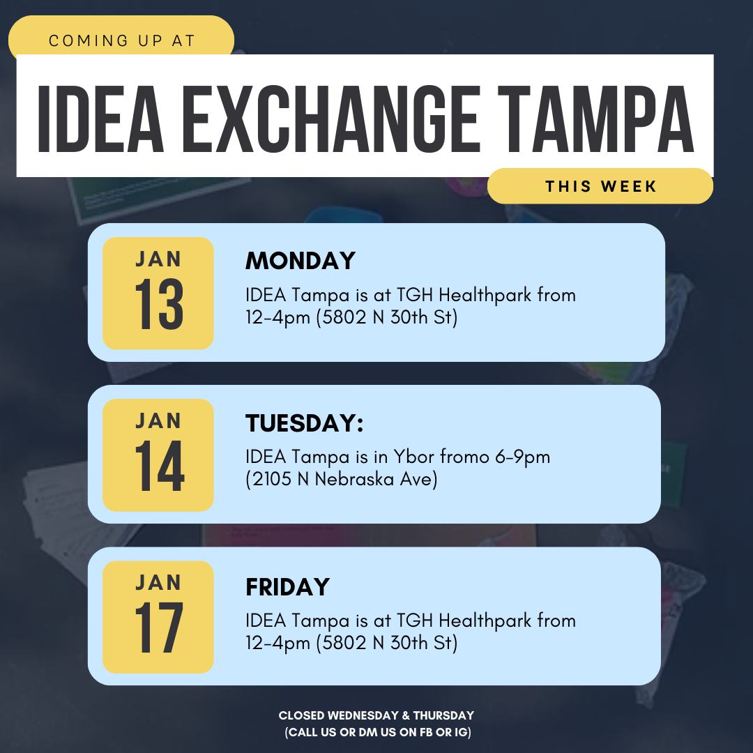 IDEA - 🗓️ This Week’s Exchange Schedule! 📍 TGH Healthpark 🕛 Monday ...
