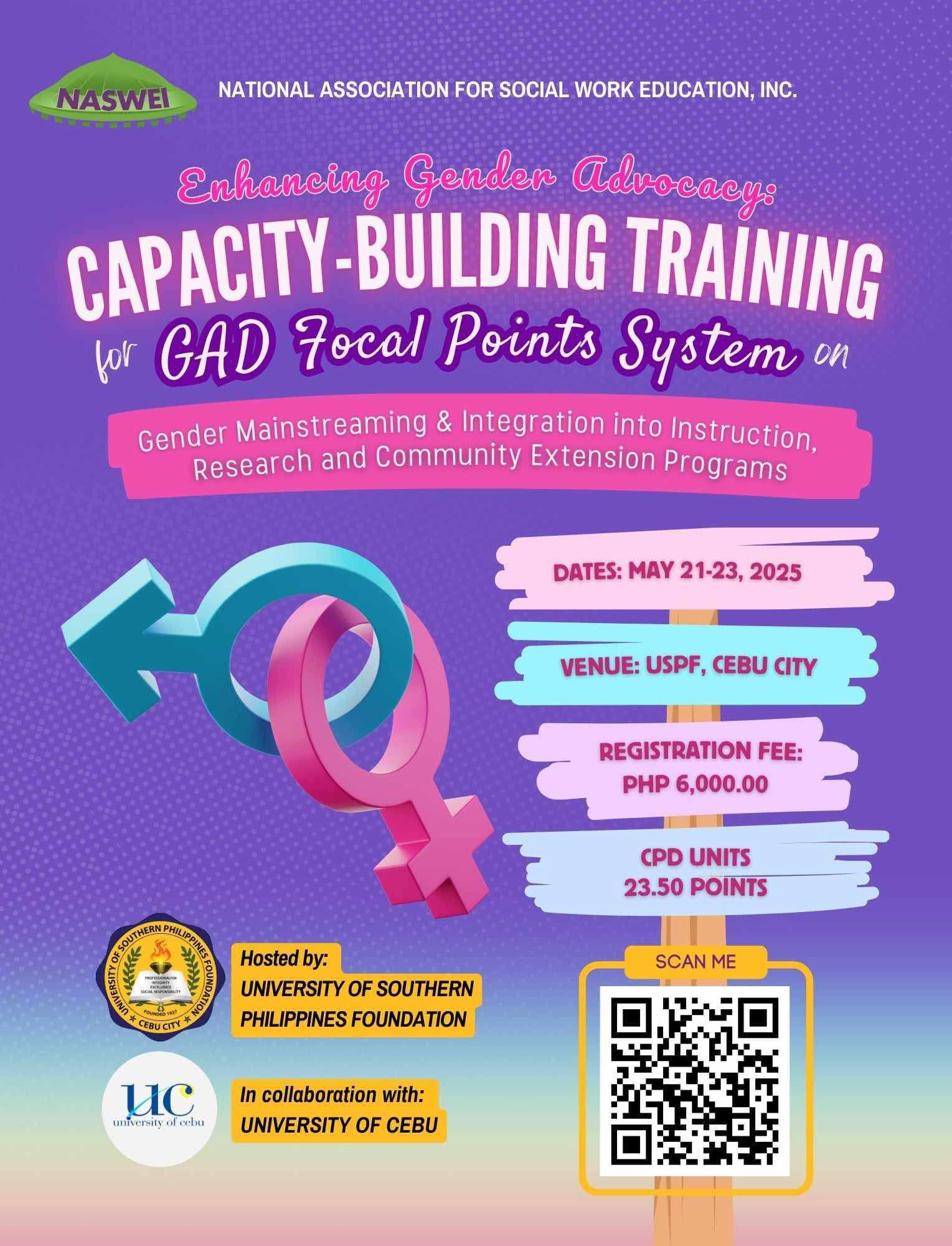 Calling all GAD advocates! 📢🗣️ Join us for a 3-day Enhancing Gender ...